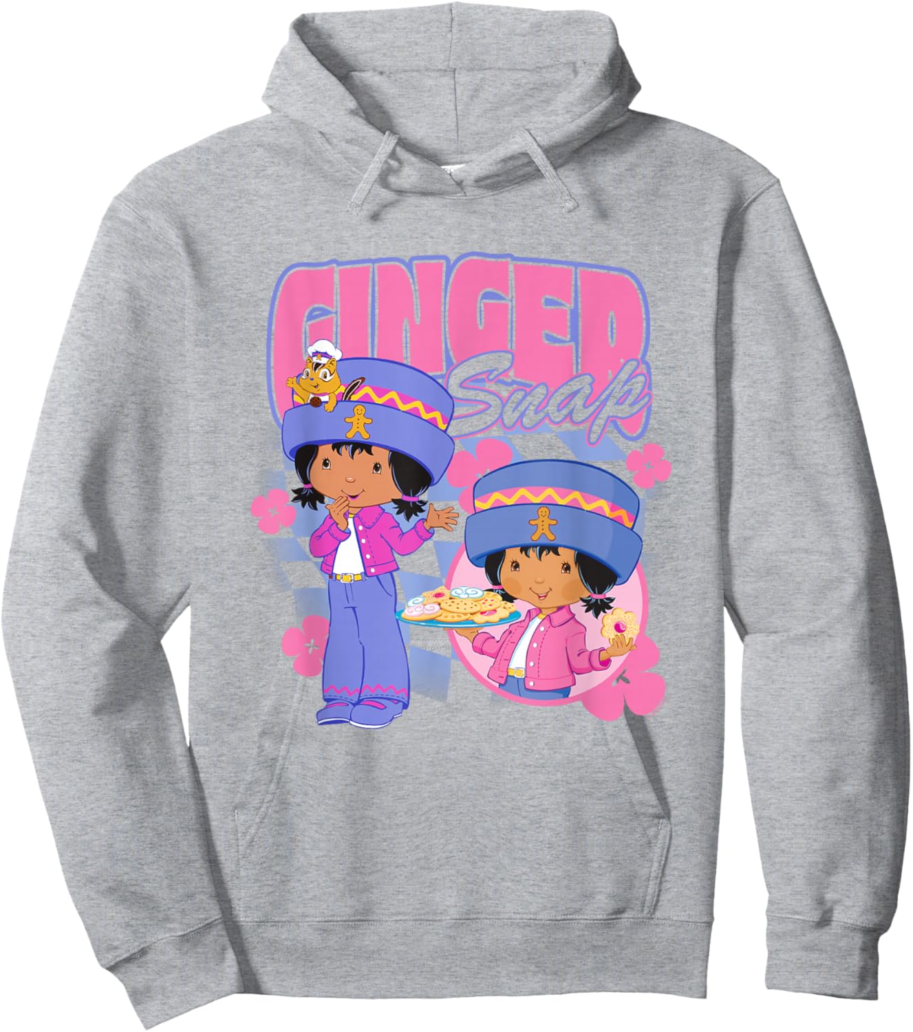Strawberry Shortcake Cool Ginger Snap Groovy Floral Big Logo Hoodie - Hoodie | Ash