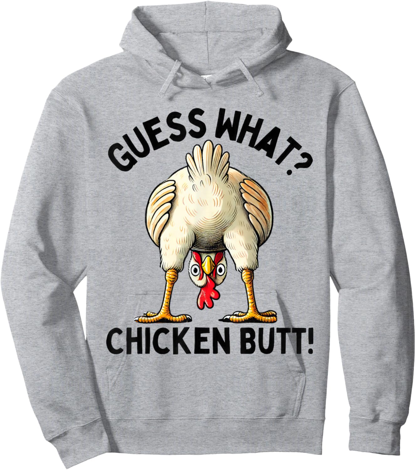 Guess What Chicken Butt Chicken Lover Funny Chicken Meme Hoodie - Hoodie | Ash
