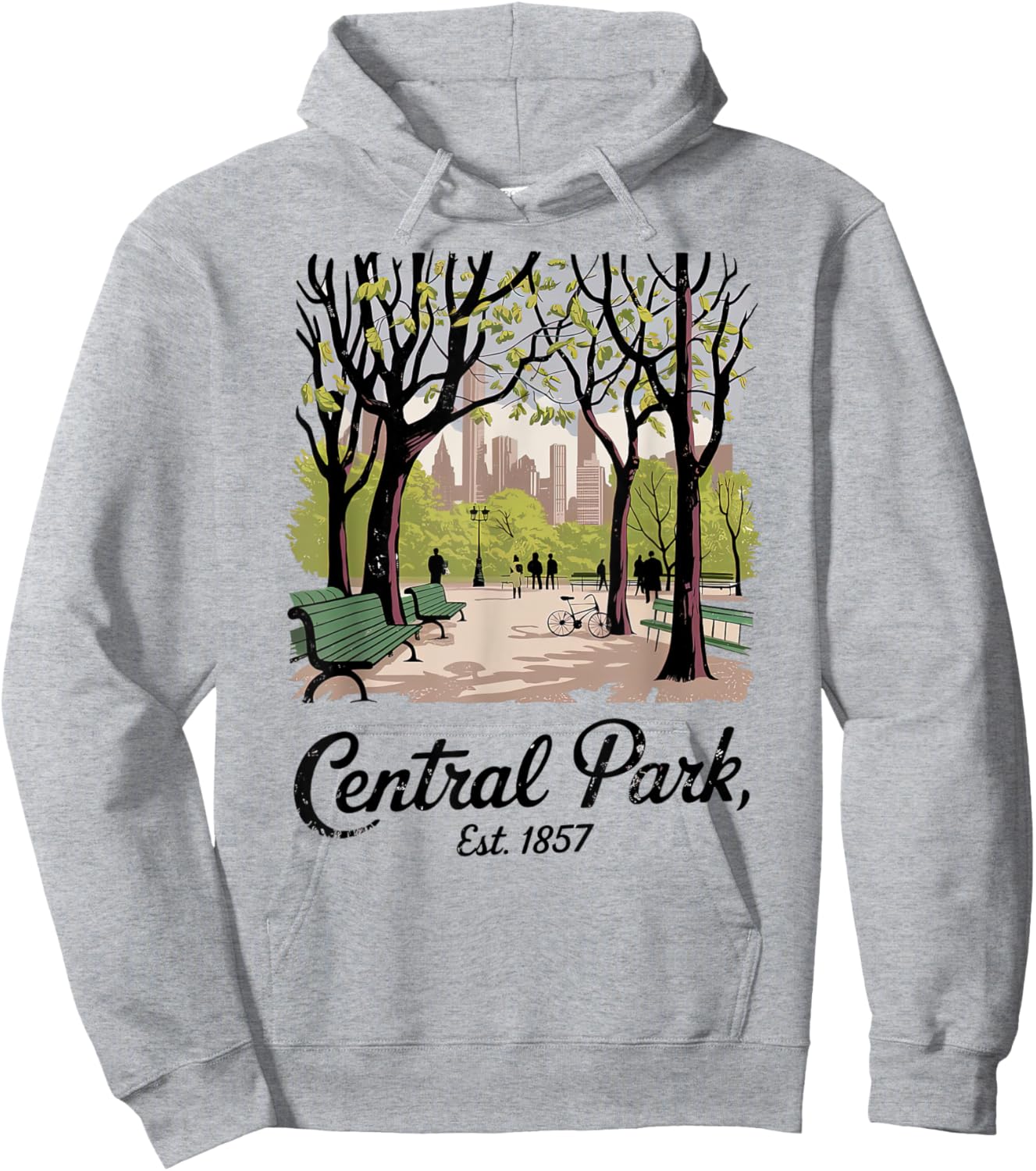 Central Park, Est. 1857 New York Nostalgic Vintage NYC Style Hoodie - Hoodie | Ash