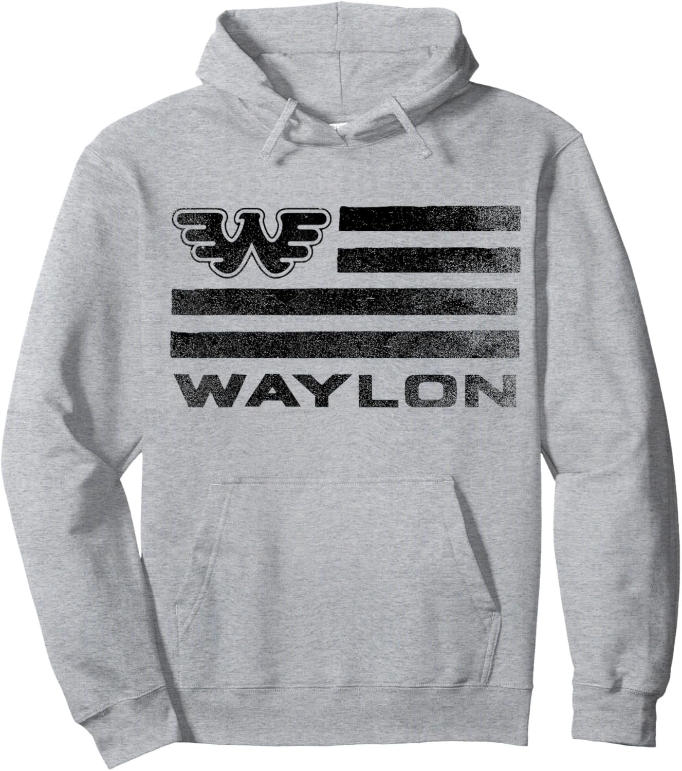 Waylon Jennings - Official Merchandise - Flag Hoodie - Hoodie | Ash