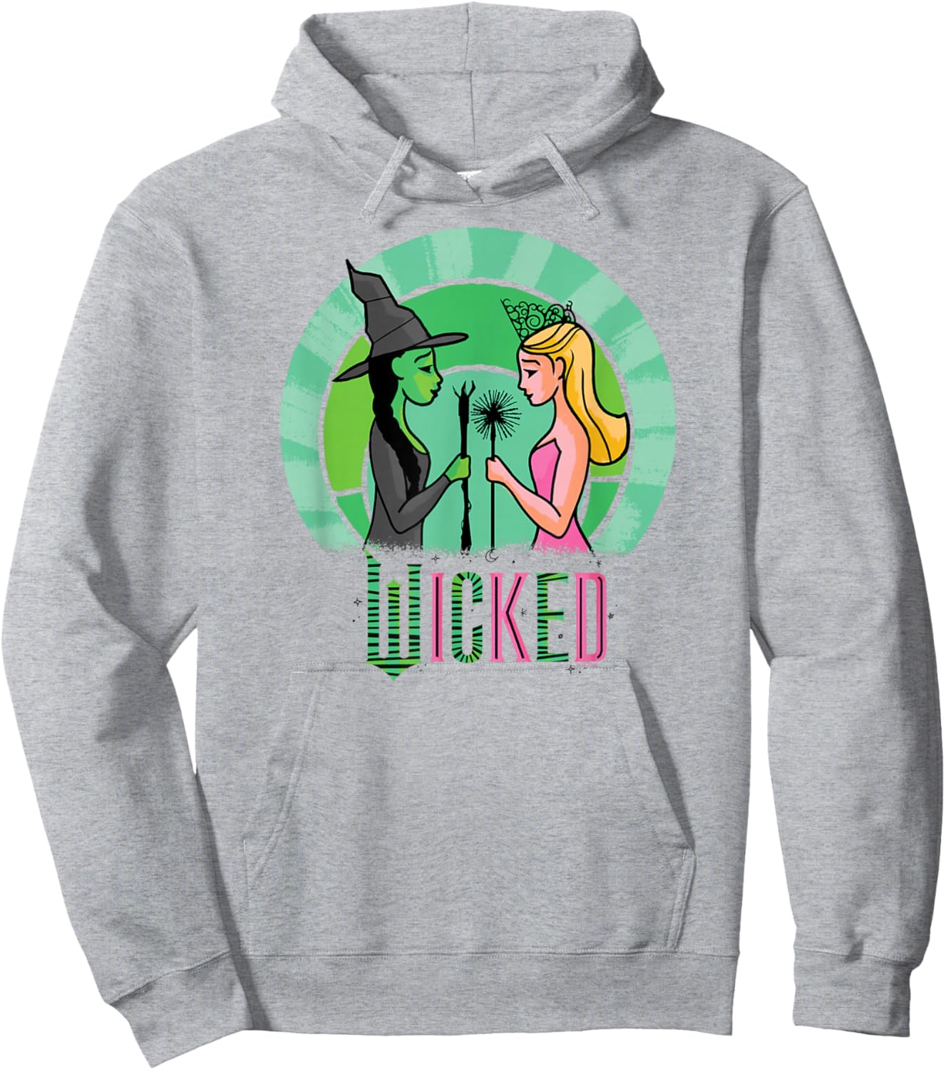 Wicked Glinda & Elphaba Sketched Hoodie - Hoodie | Ash