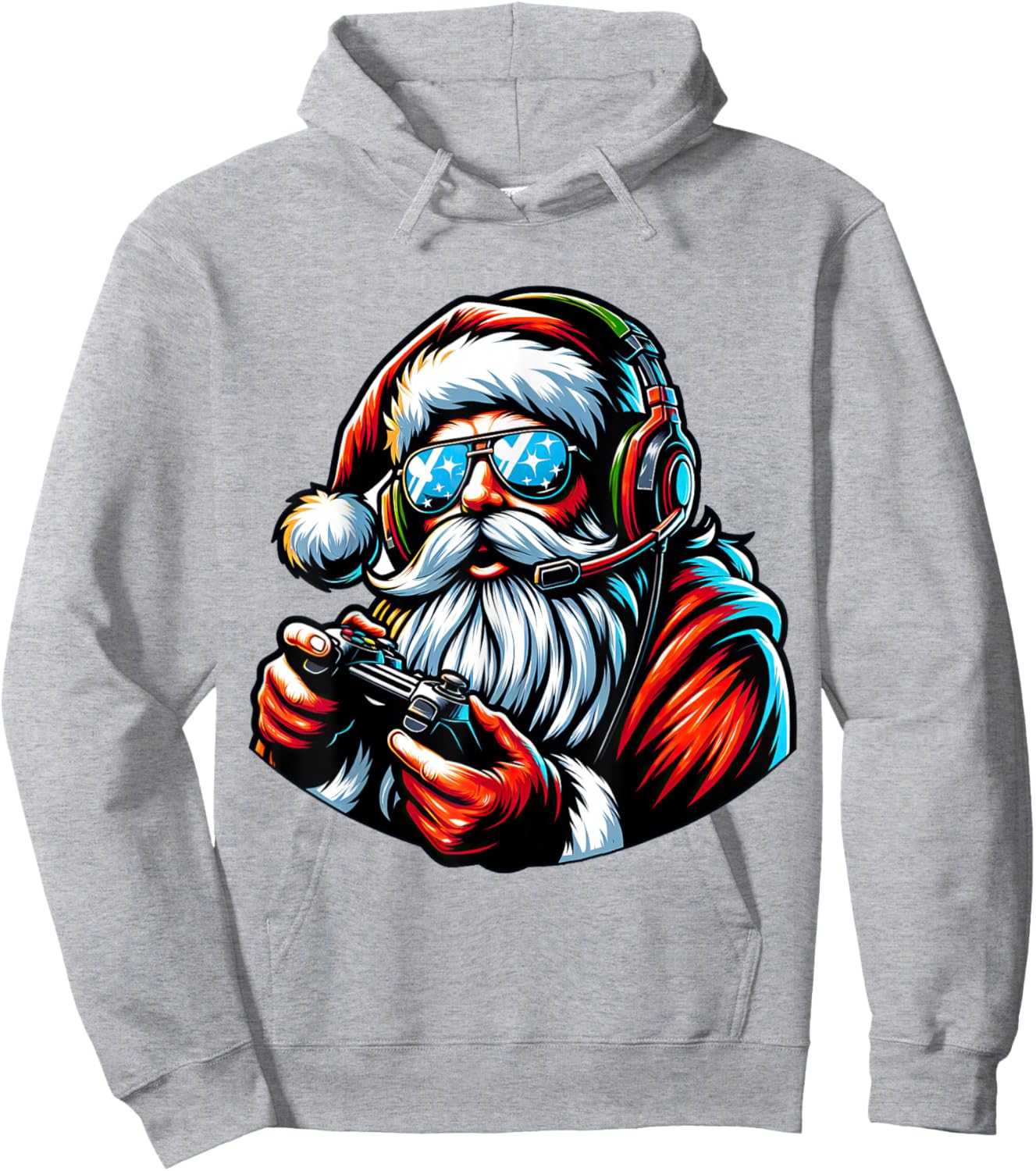 Christmas Gamer Boys Video Game Santa Xmas Hoodie - Hoodie | Ash