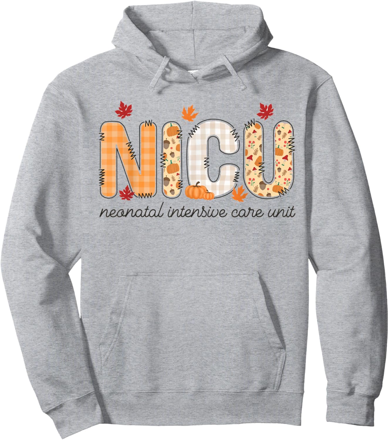 Women NICU Nurse Fall Neonatal Intensive Care Unit Autumn Hoodie - Hoodie | Ash