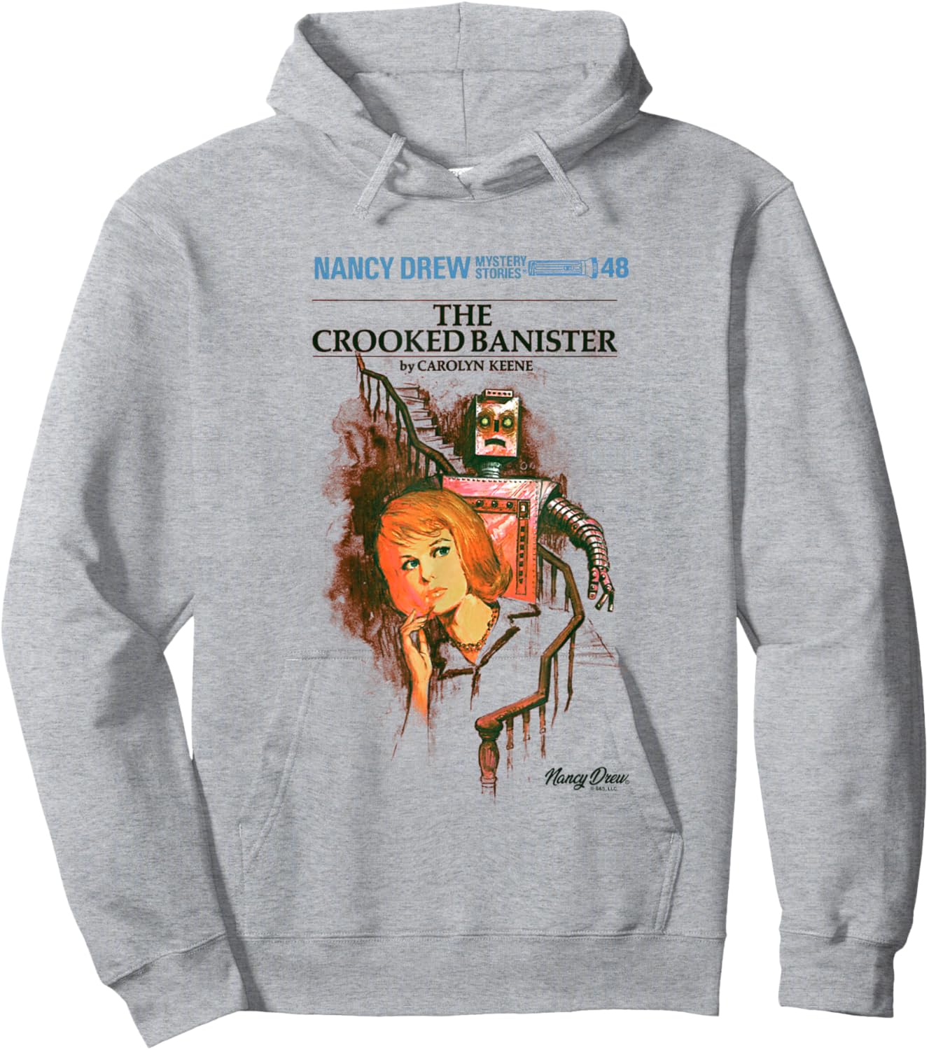 Nancy Drew The Crooked Banister By Carolyn Keene Retro Logo Hoodie - Hoodie | Ash