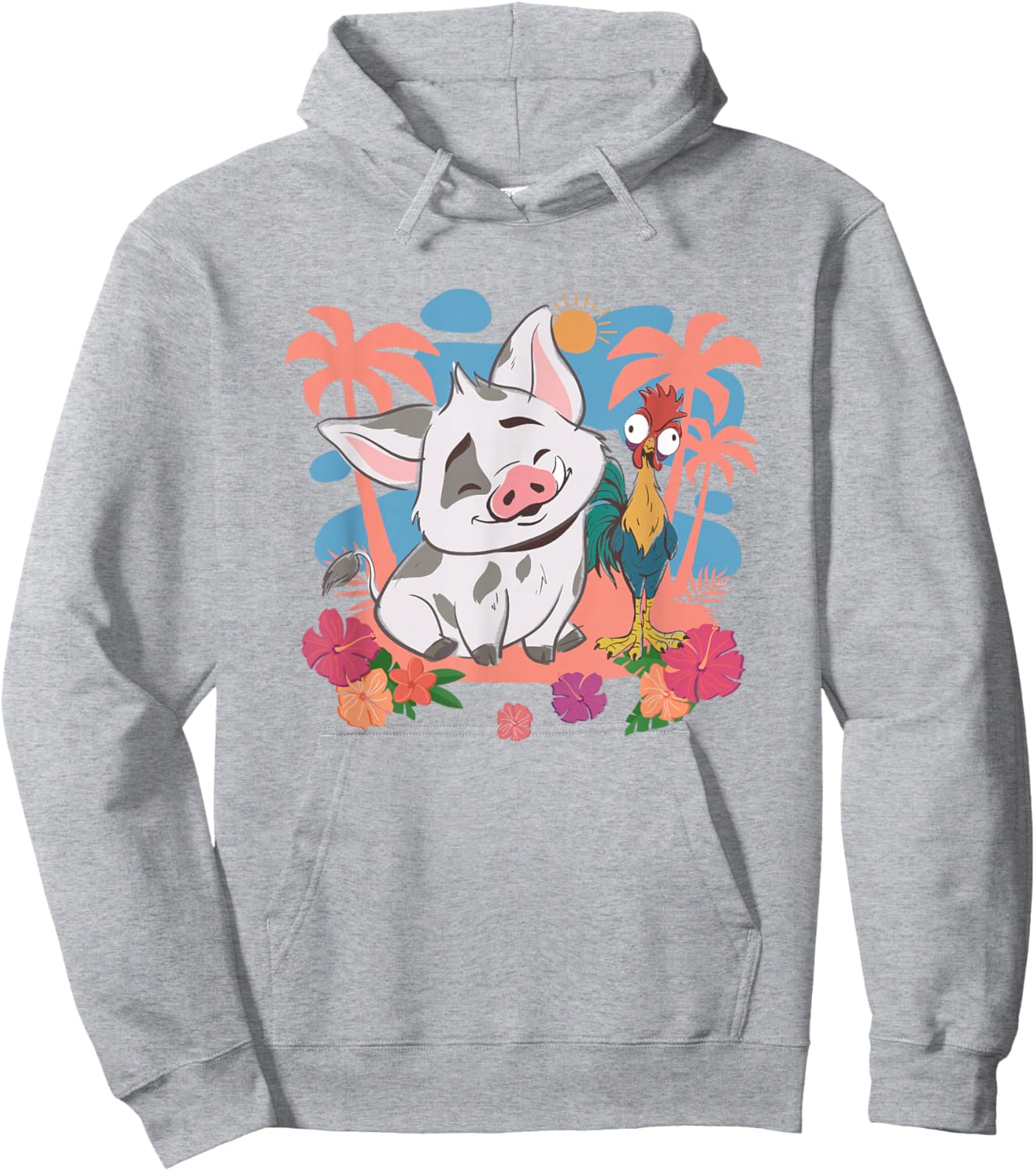 Disney Moana 2 Cute Pua HEI HEI Best Friends Tropical Logo Hoodie - Hoodie | Ash