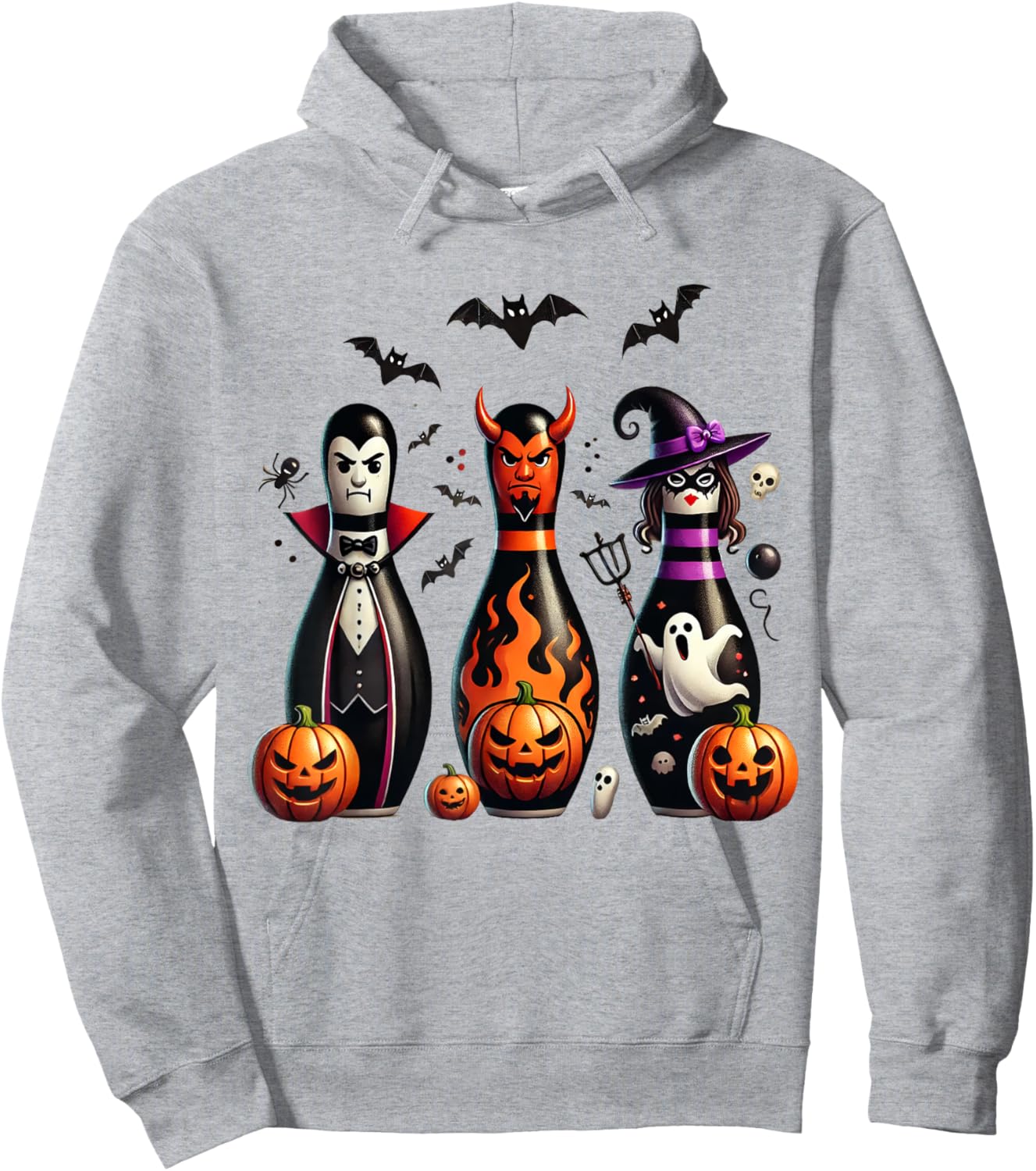 Funny Bowling Pins Halloween Spooky Costume 2 Hoodie - Hoodie | Ash