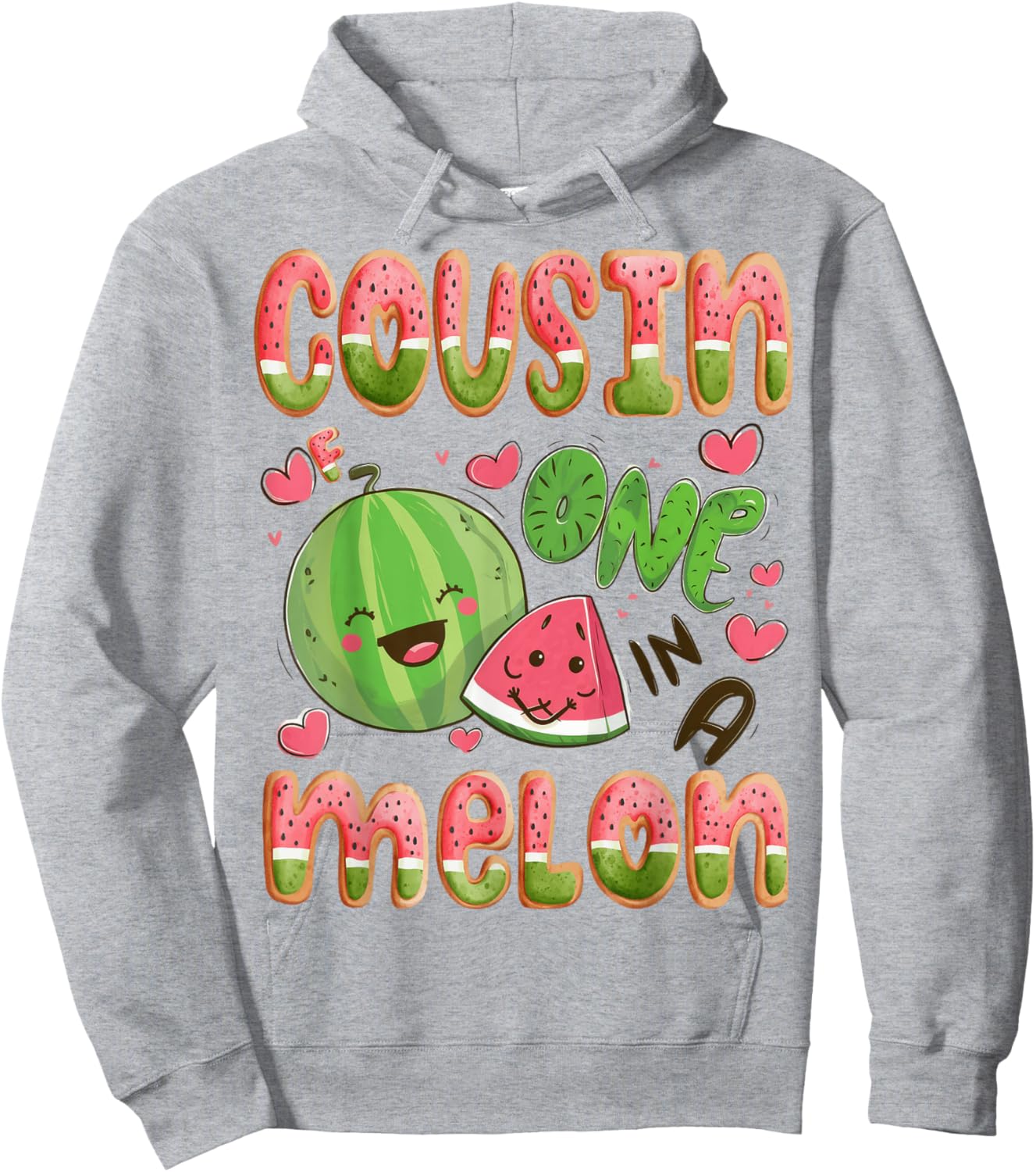 Cousin Of One In A Melon 1St Birthday Watermelon Bday Party Hoodie - Hoodie | Ash