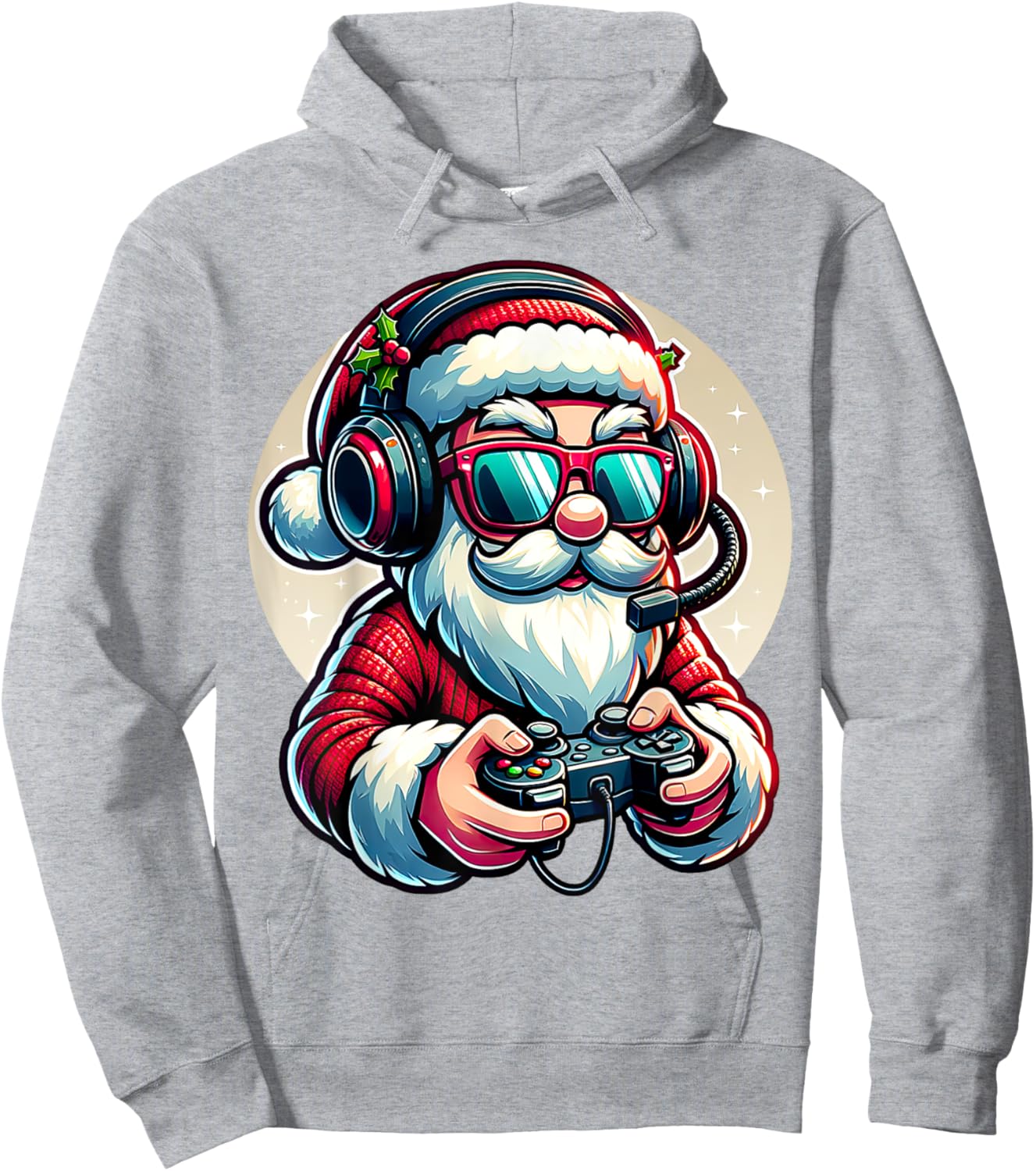 Christmas Gamer Boys Video Game Santa Xmas Hoodie - Hoodie | Ash