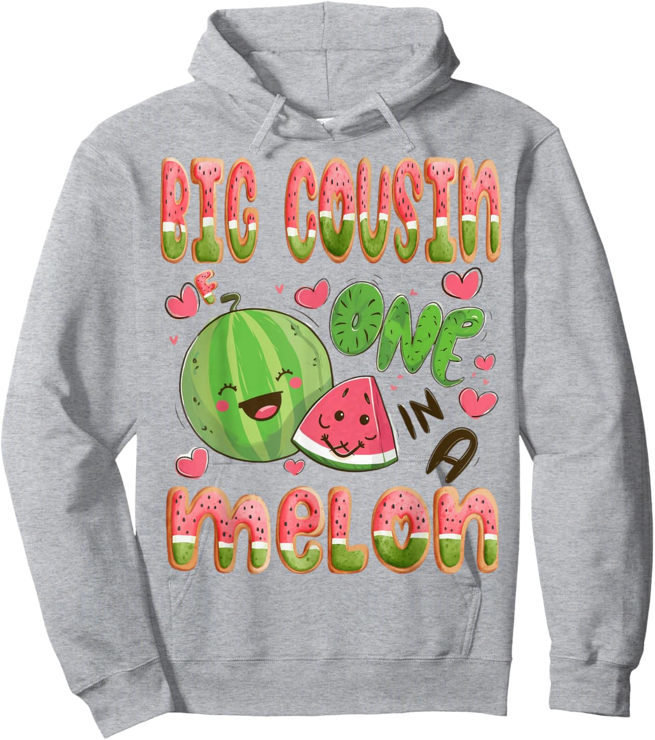 Big Cousin Of One In A Melon 1St Birthday Watermelon Bday Hoodie - Hoodie | Ash