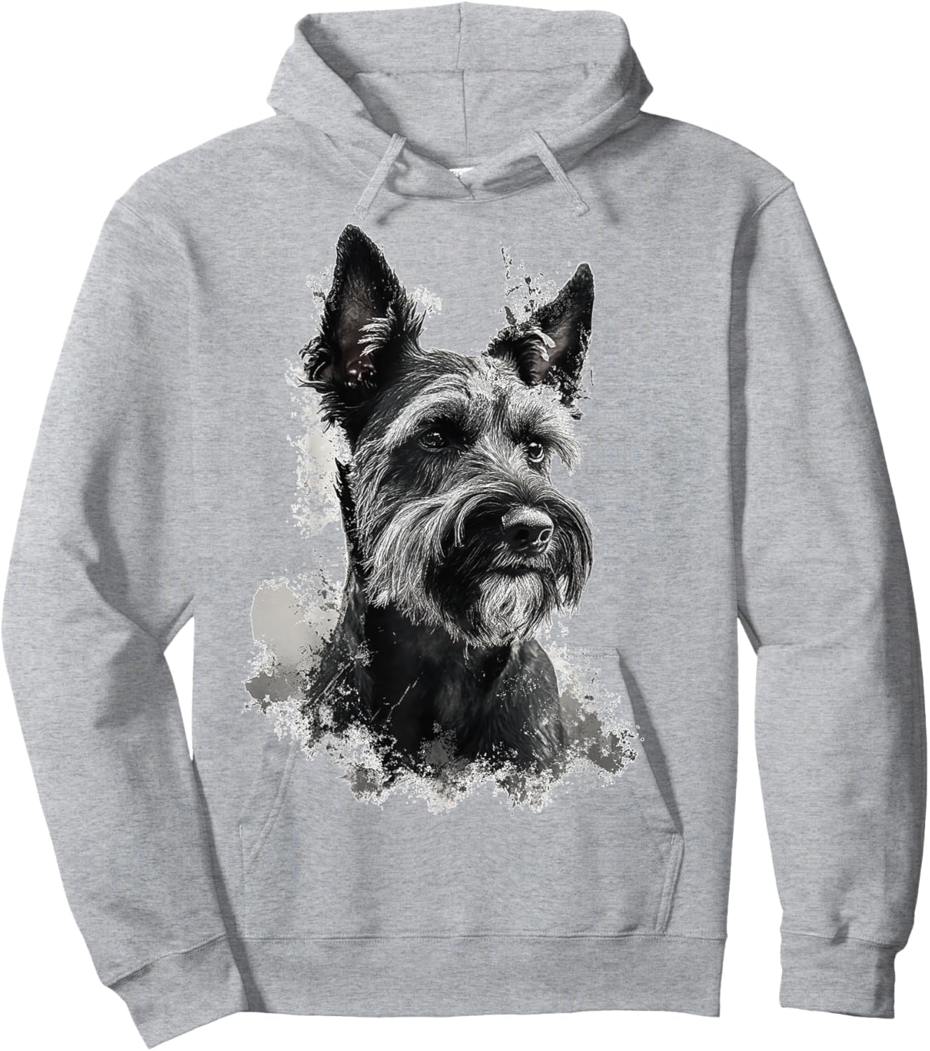 Schnauzer Dog Graphic Pet Art Schnauzer Hoodie - Hoodie | Ash