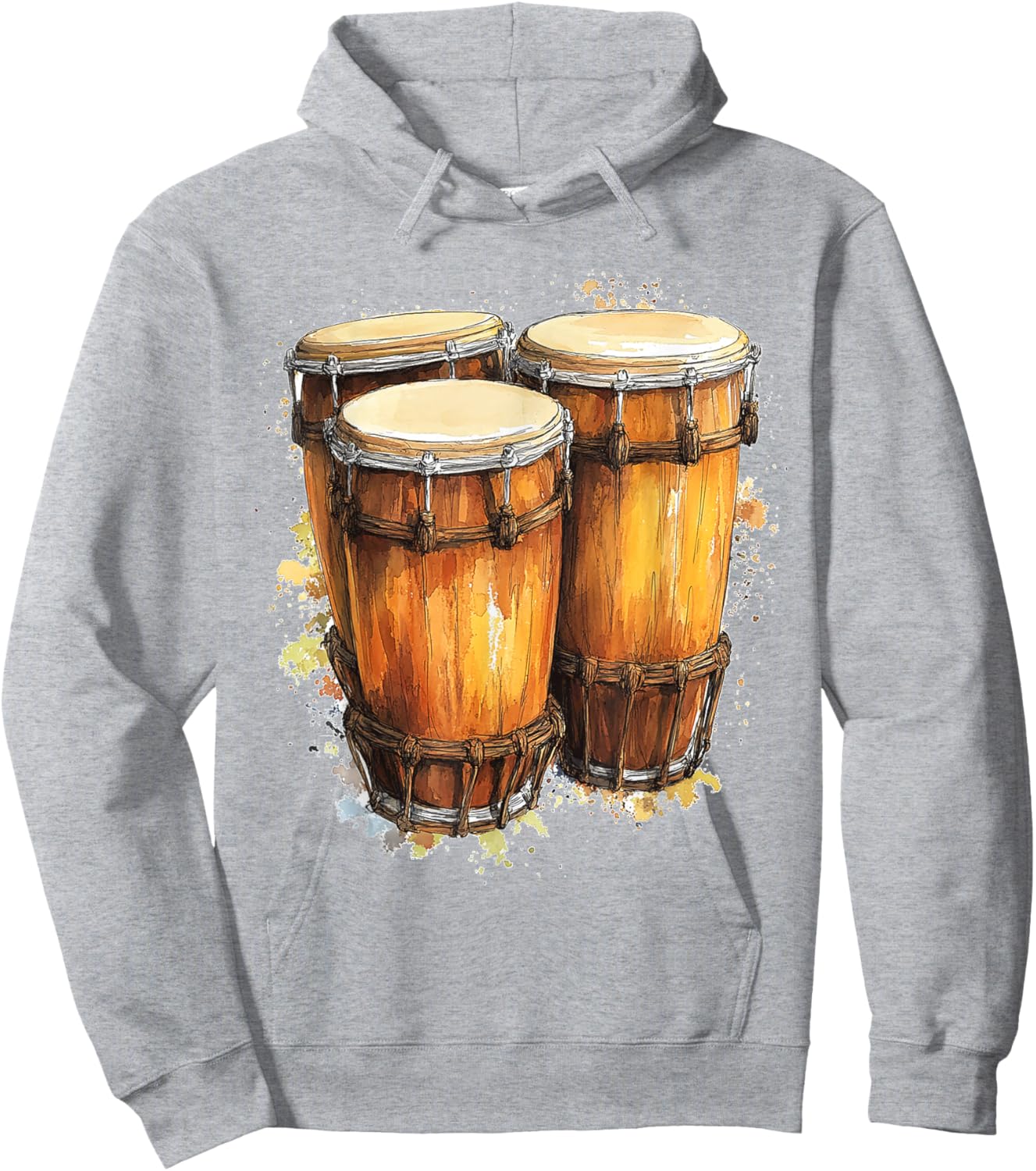 Congas Music Instrument Motif Artwork Congas Hoodie - Hoodie | Ash