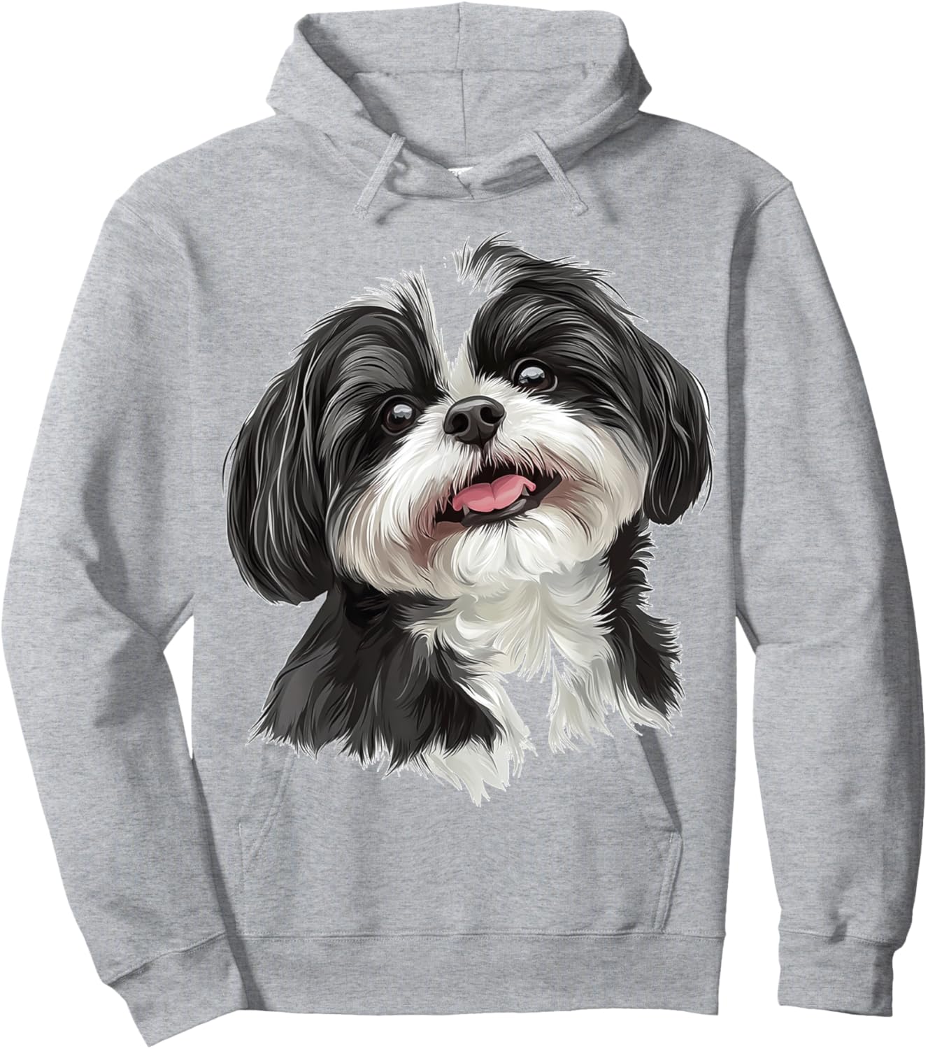Shih Tzu Dog Motif Pet Illustration Shih Tzu Men Women Kids Hoodie - Hoodie | Ash