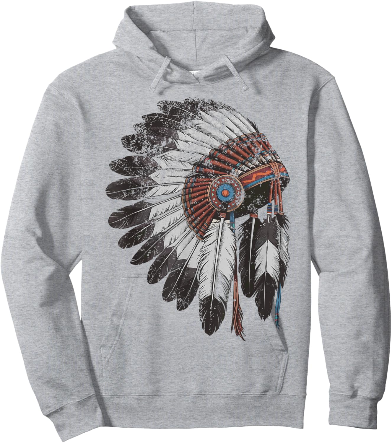 Native American Indigenous Peoples Day Indian Headdress Hoodie - Hoodie | Ash