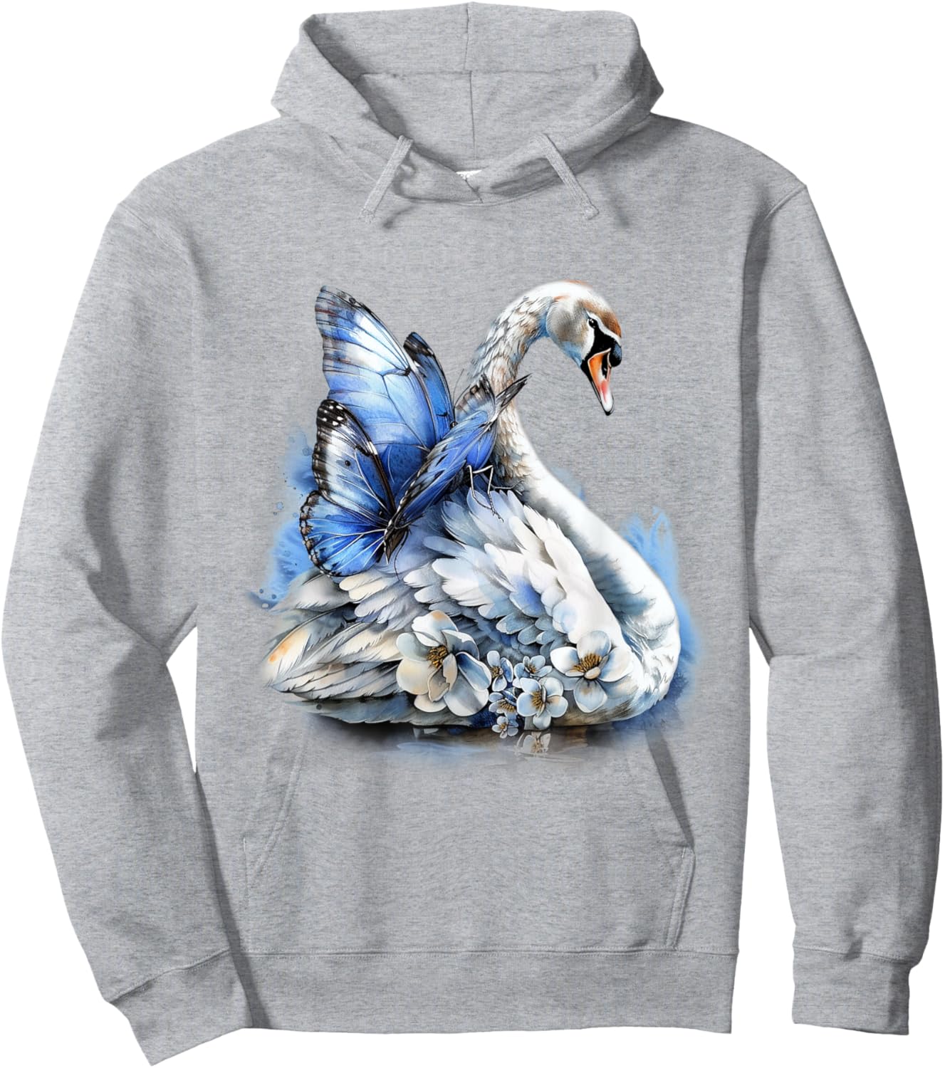Beautiful Butterfly and Swan, Butterfly With Brilliant Wings Hoodie - Hoodie | Ash