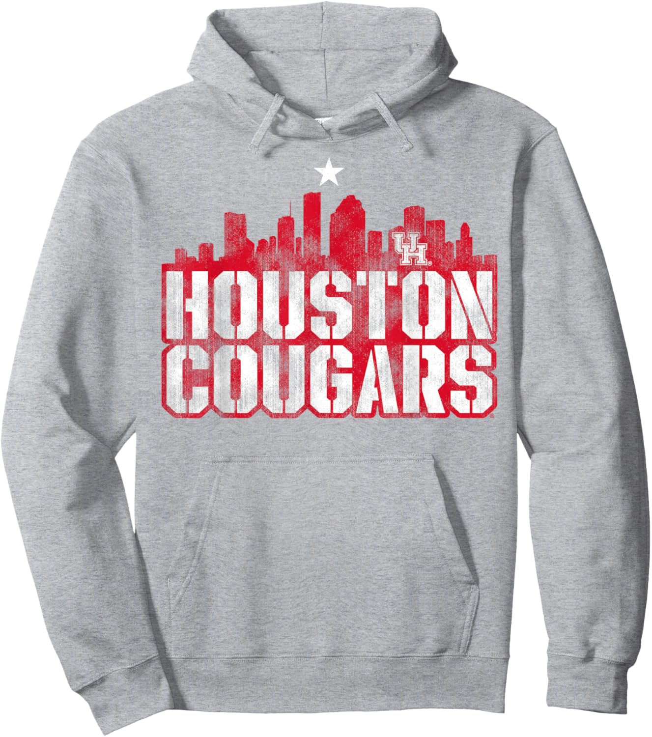 University of Houston | Houston Blue Collection Stencil Sky Hoodie - Hoodie | Ash