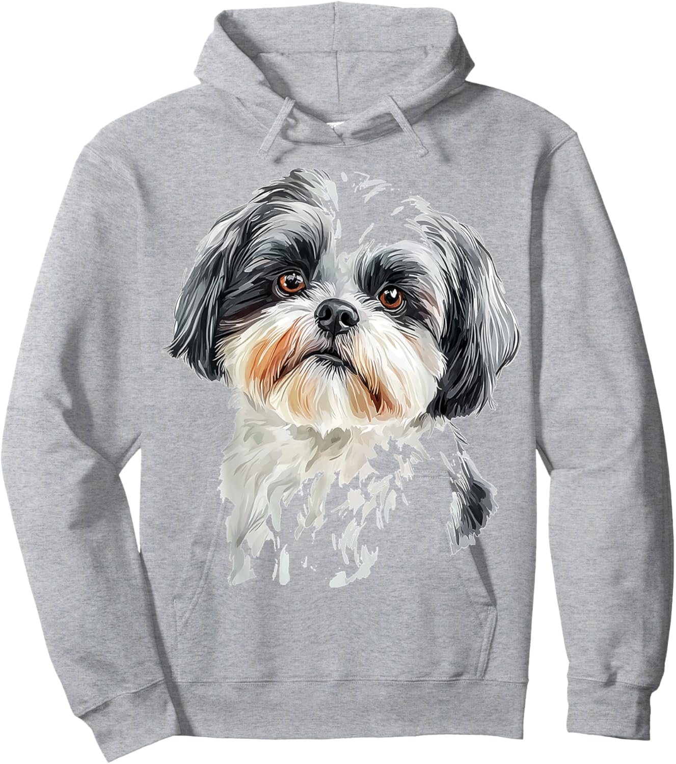 Shih Tzu Dog Motif Pet Art Shih Tzu Hoodie - Hoodie | Ash
