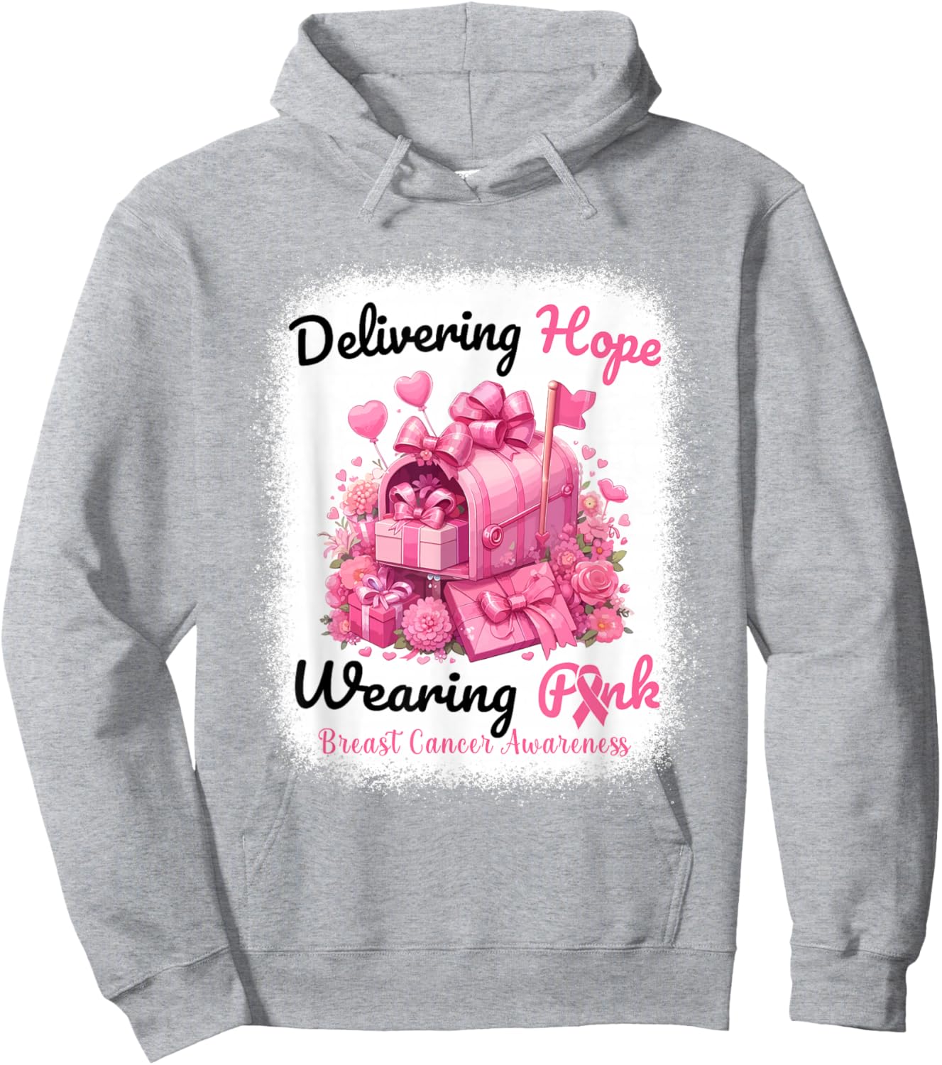 In October We Wear Pink Postal Worker Breast Cancer Hoodie - Hoodie | Ash