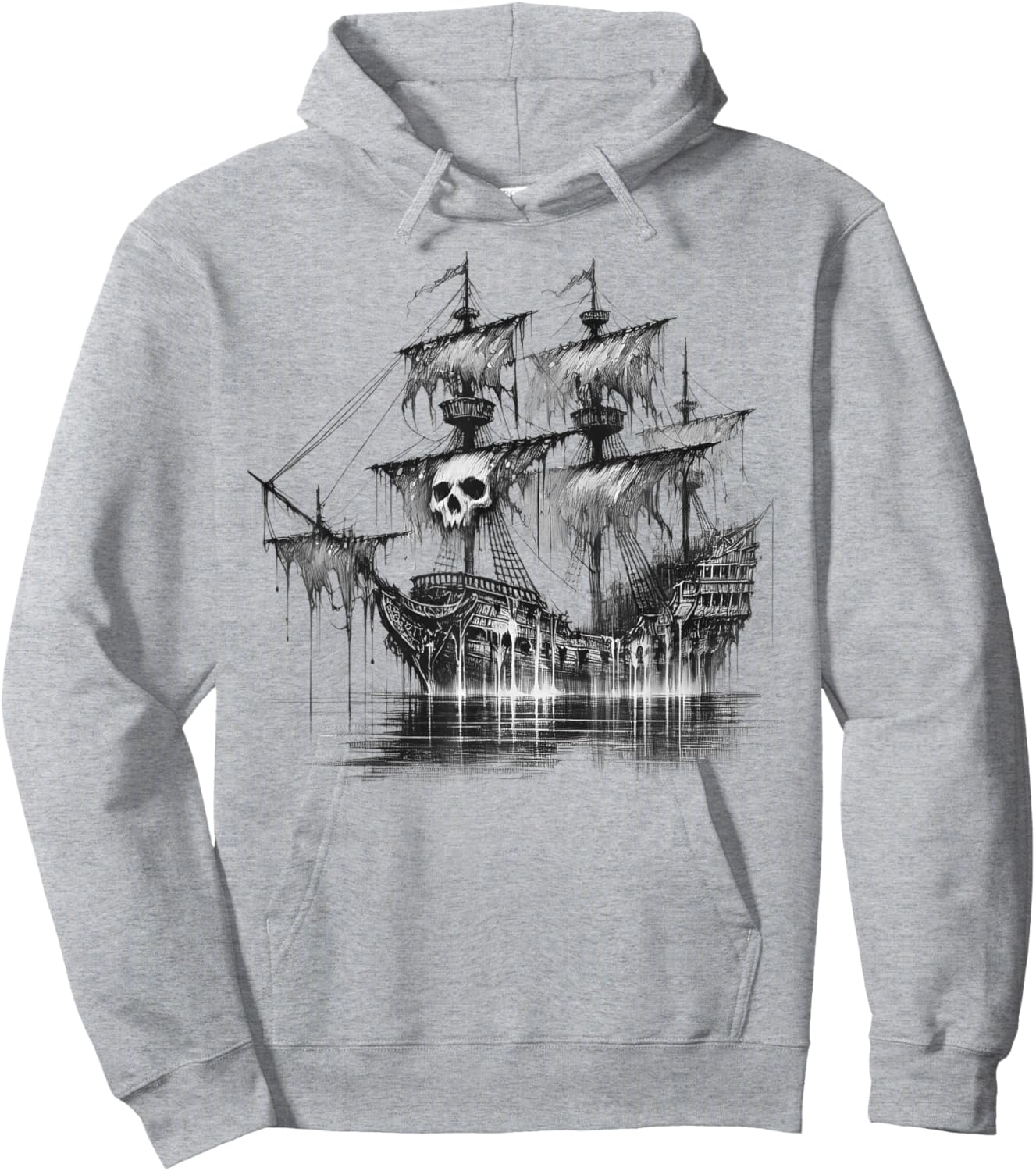 Cool Ghost Ship with Skull Argh Pirate Hoodie - Hoodie | Ash