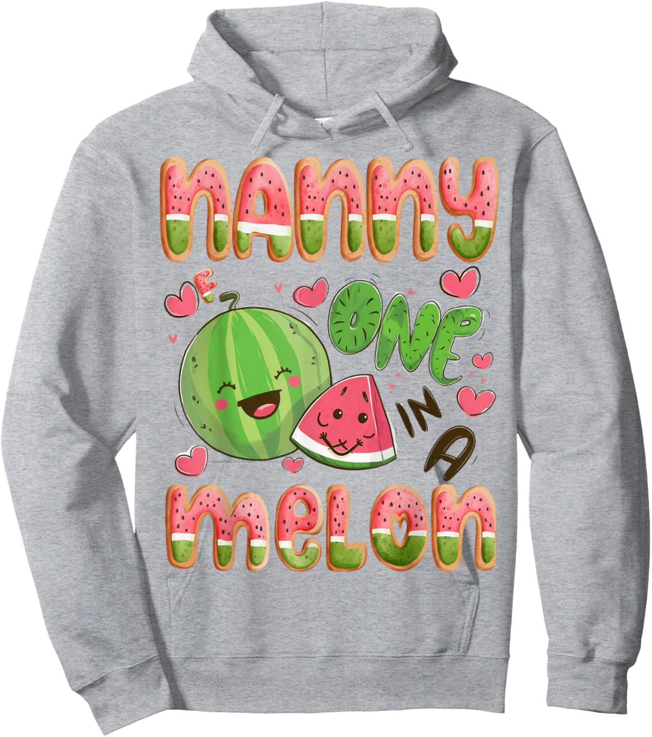 Nanny Of One In A Melon 1St Birthday Watermelon Bday Party Hoodie - Hoodie | Ash