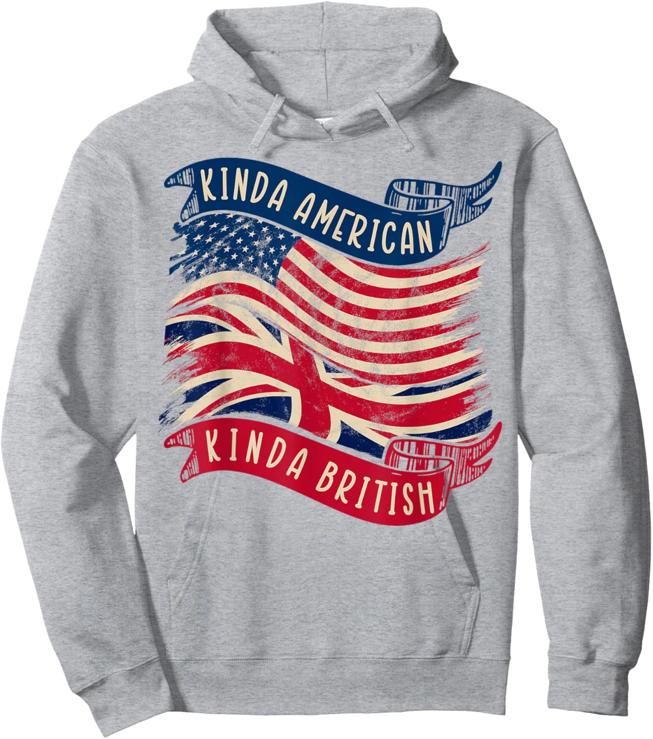 Kinda American Kinda British Heritage Citizenship Hoodie - Hoodie | Ash