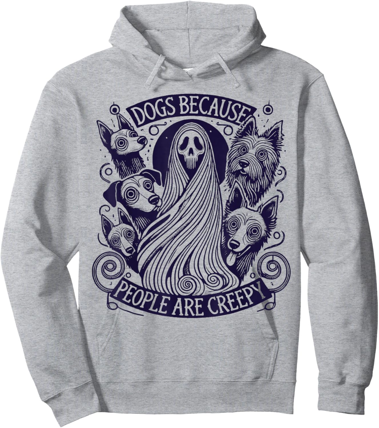 Dogs Because People Are Creepy Halloween Hoodie - Hoodie | Ash