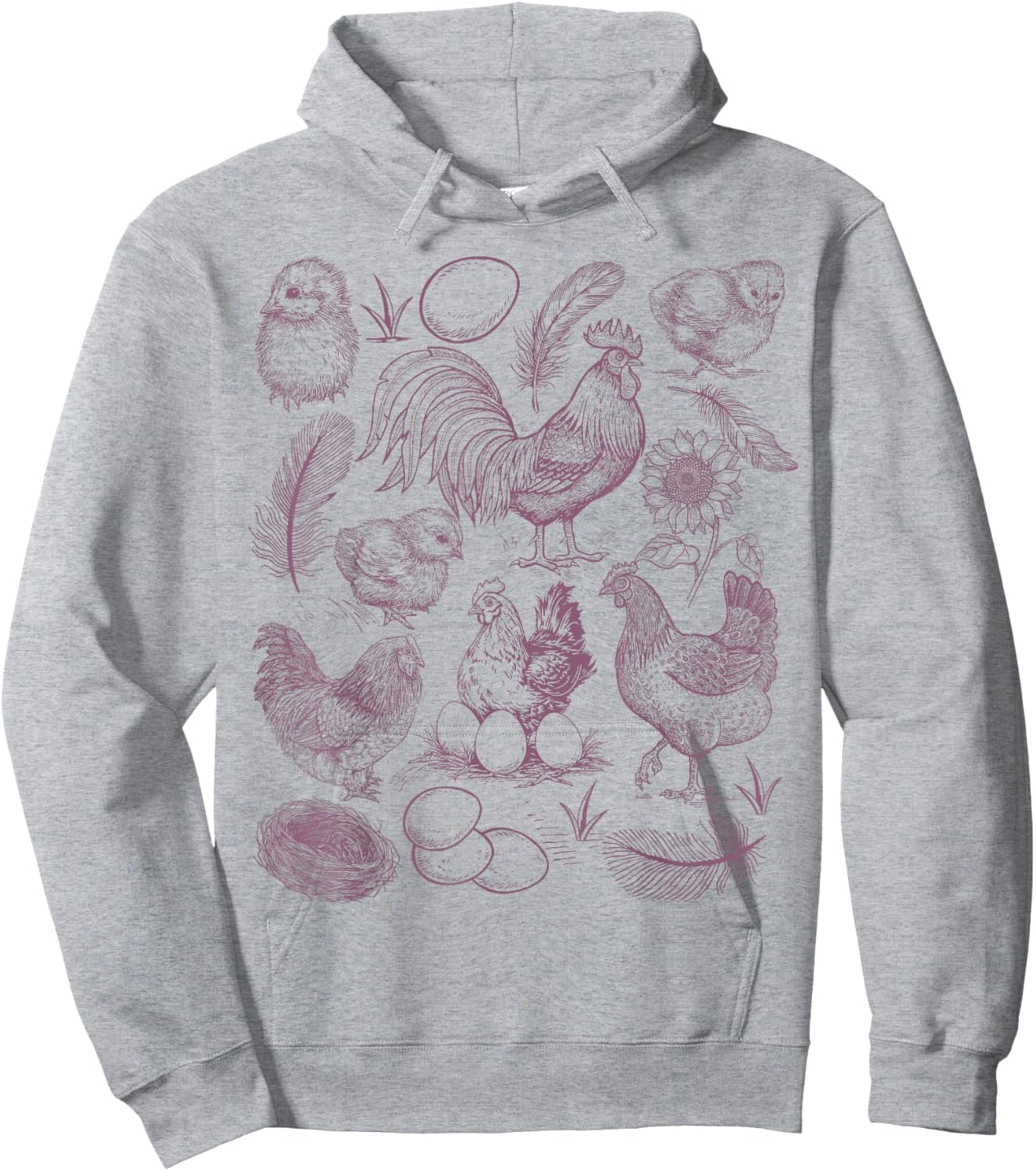 Vintage Chicken Farm Shirt Rustic Country Farm Chicken Mom Hoodie - Hoodie | Ash