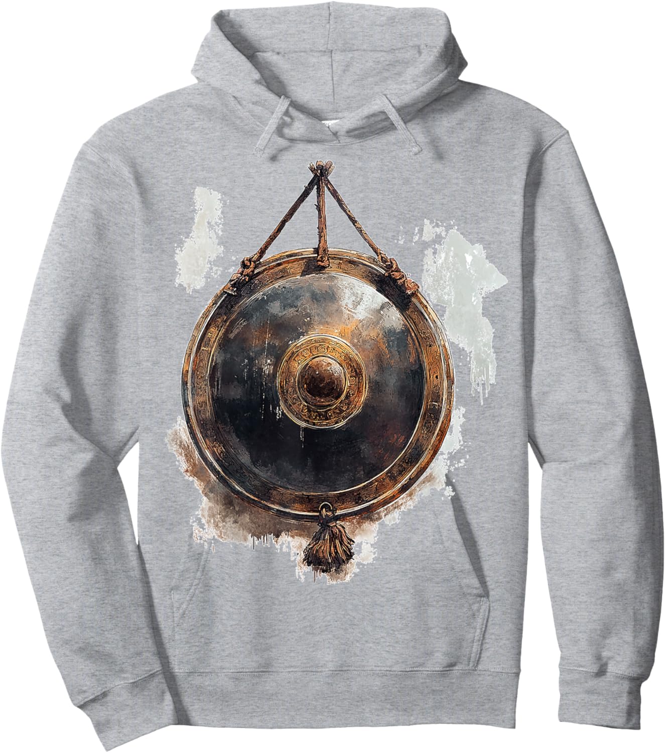 Gong Music Instrument Motif Artwork Gong Hoodie - Hoodie | Ash