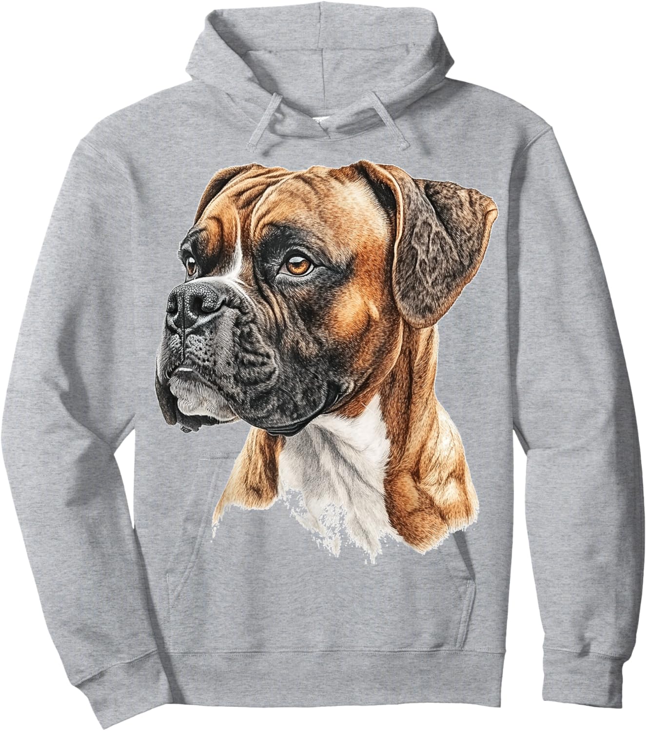 Boxer Dog Motif Pet Artwork Boxer Hoodie - Hoodie | Ash