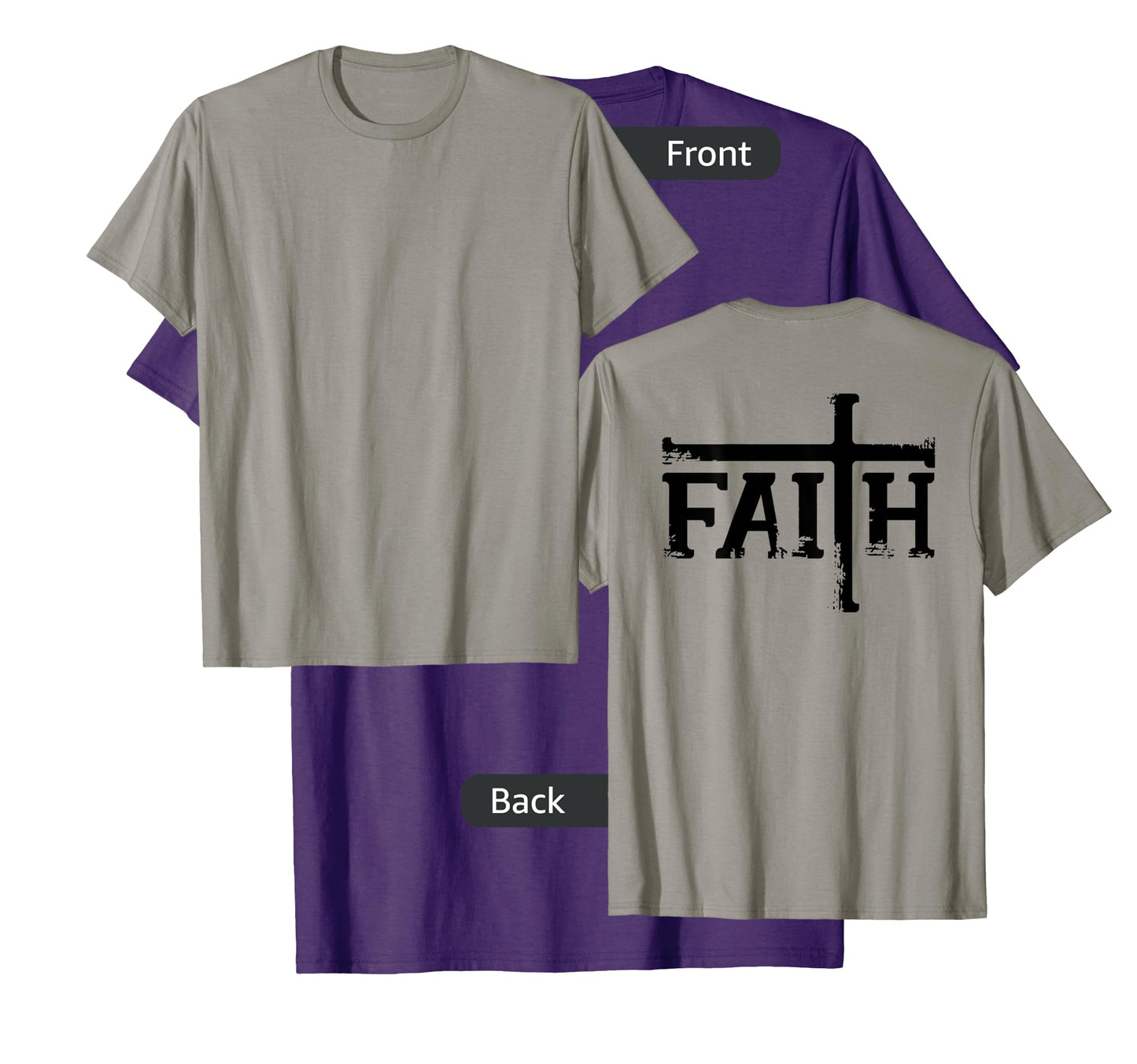 FAITH Cross Jesus Christ Christian Meme DESIGN ON BACK T-Shirt