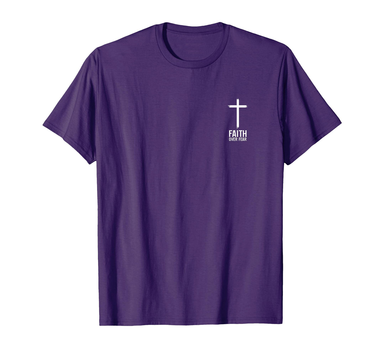 Faith Over Fear Small Cross Christian Minimalist Religious T-Shirt