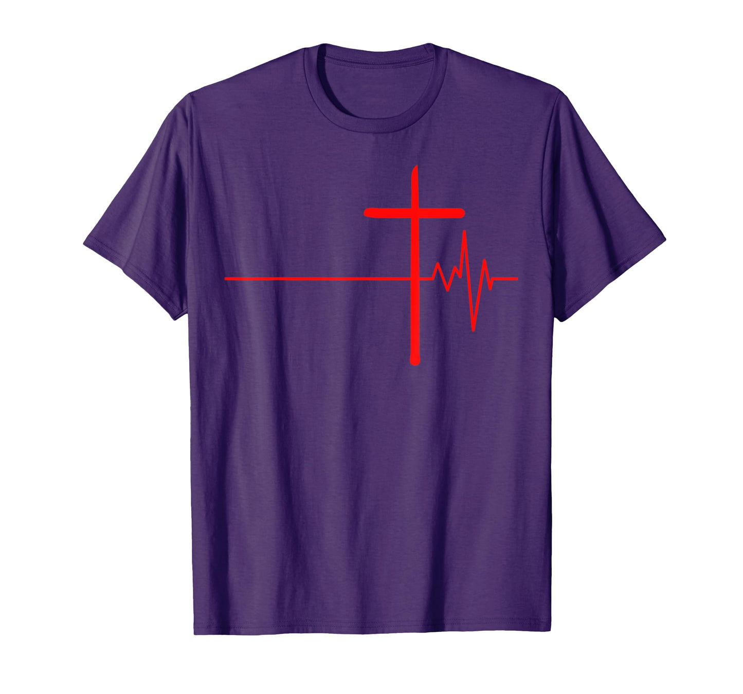 Funny Life Saver Cross Heartbeat Jesus Men and Women T-Shirt