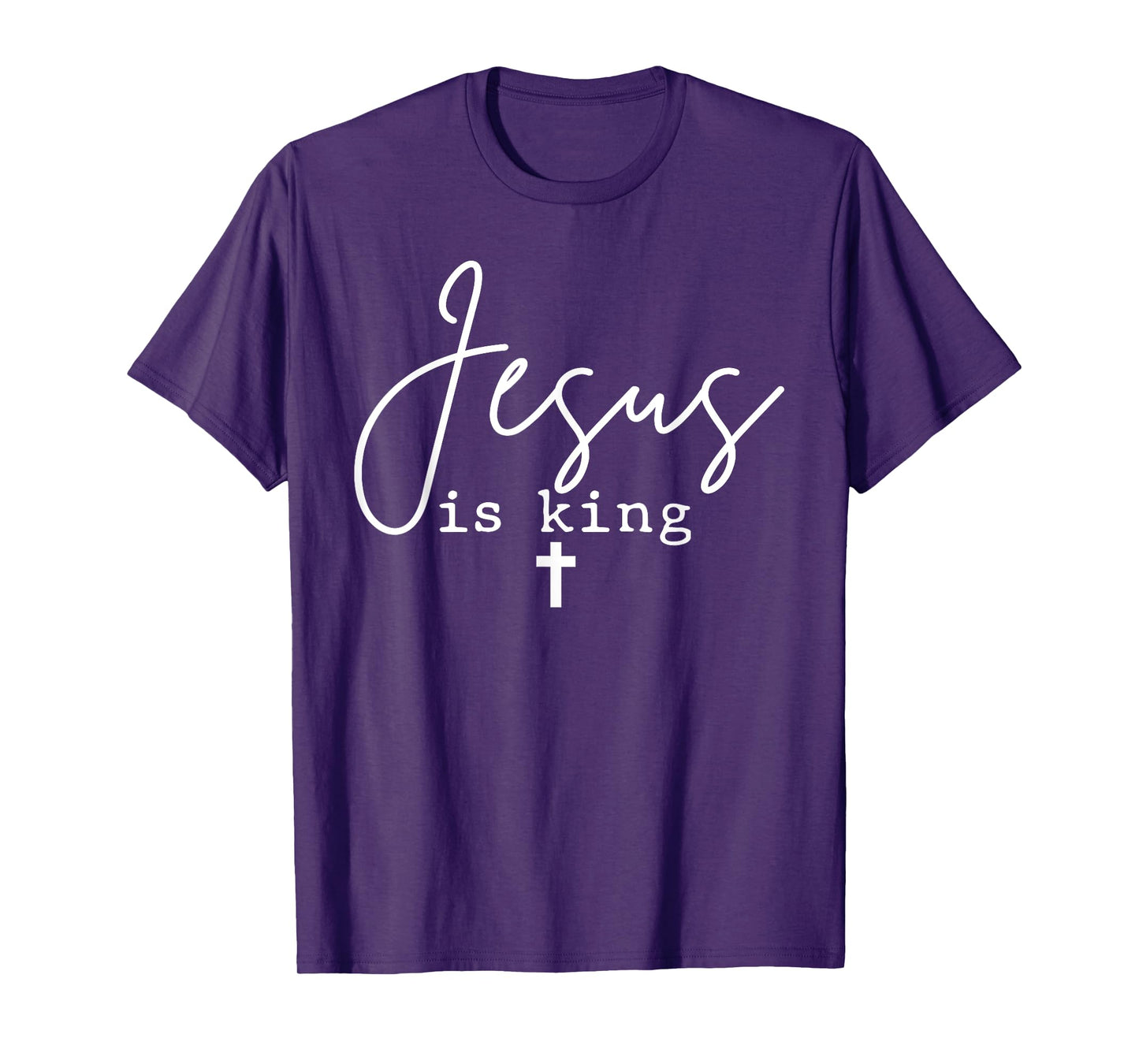 Jesus Is King Christian Cross God Faith Bible Minimal Pray T-Shirt