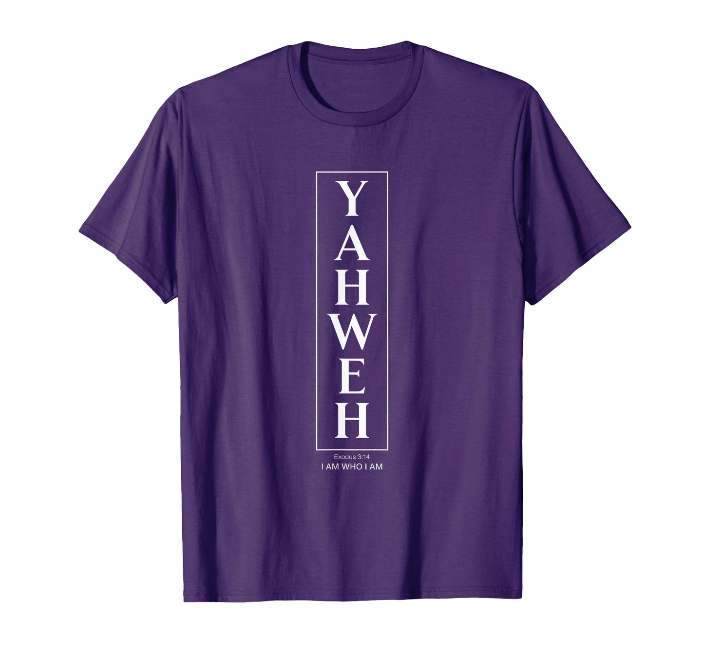 Yahweh Vertical Text Box Christian Exodus 3:14 I Am Who I Am T-Shirt