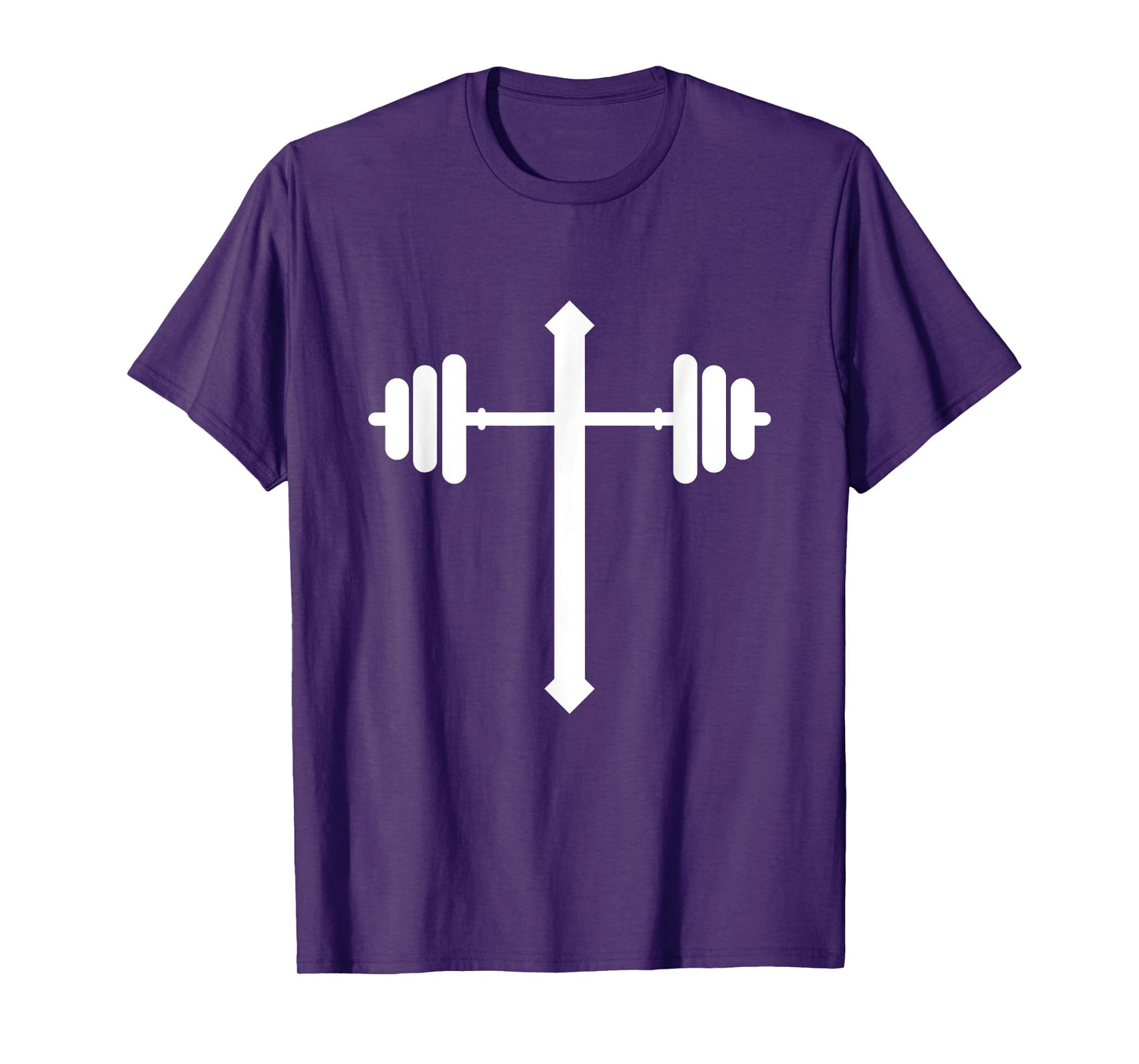 Barbell Dumbbell Cross Christian Jesus Gym Workout Lifting T-Shirt