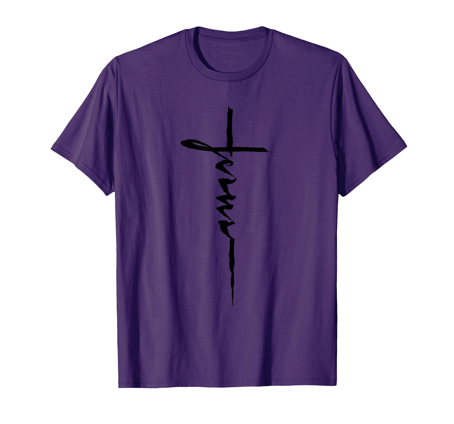 Jesus Christian Cross Art Cursive Inspiring Gift Men Women T-Shirt