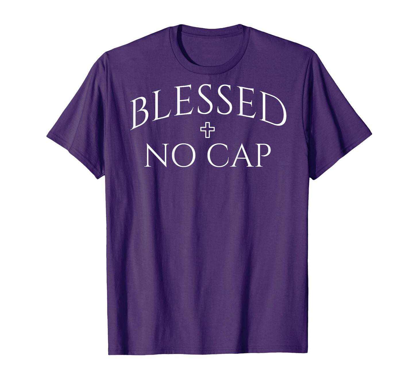 (ON Back) Blessed No Cap Christian Streetwear Religious Mens T-Shirt