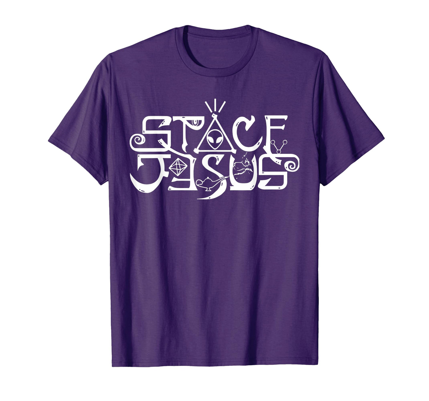 Funny Space Jesus Design Astronaut Science Alien Men Women T-Shirt
