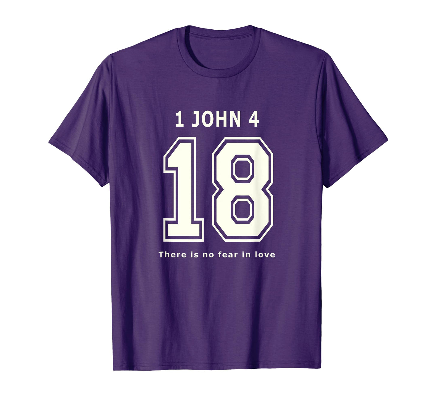 1 John 18 Team Sports Bible Verse Christian Jersey T-Shirt