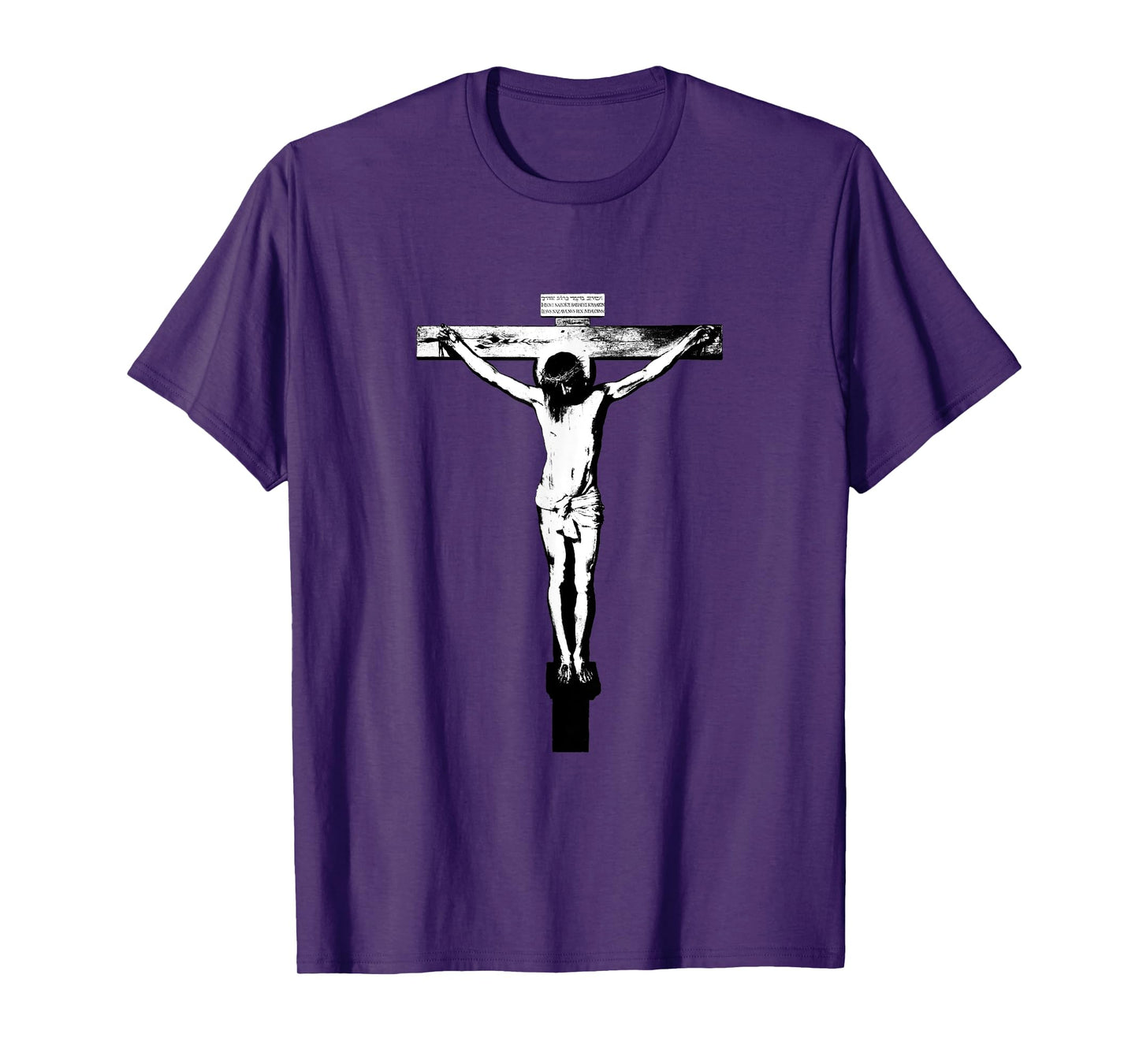Catholic Tee for Men Crucified Jesus Christ black and white T-Shirt