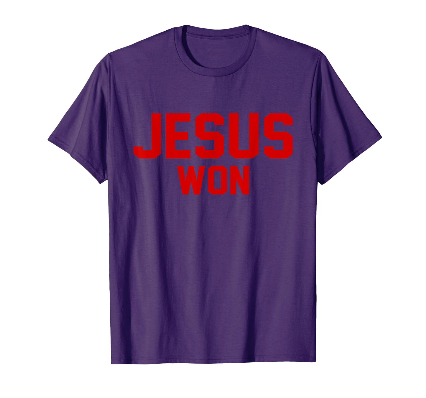 Jesus Won Shirts Funny Saying Tees Unisex-Adults, Unisex-Kids Black Small Modern, Lightweight, Classic Fit T-Shirt Crew Neck Short Sleeve T-Shirt