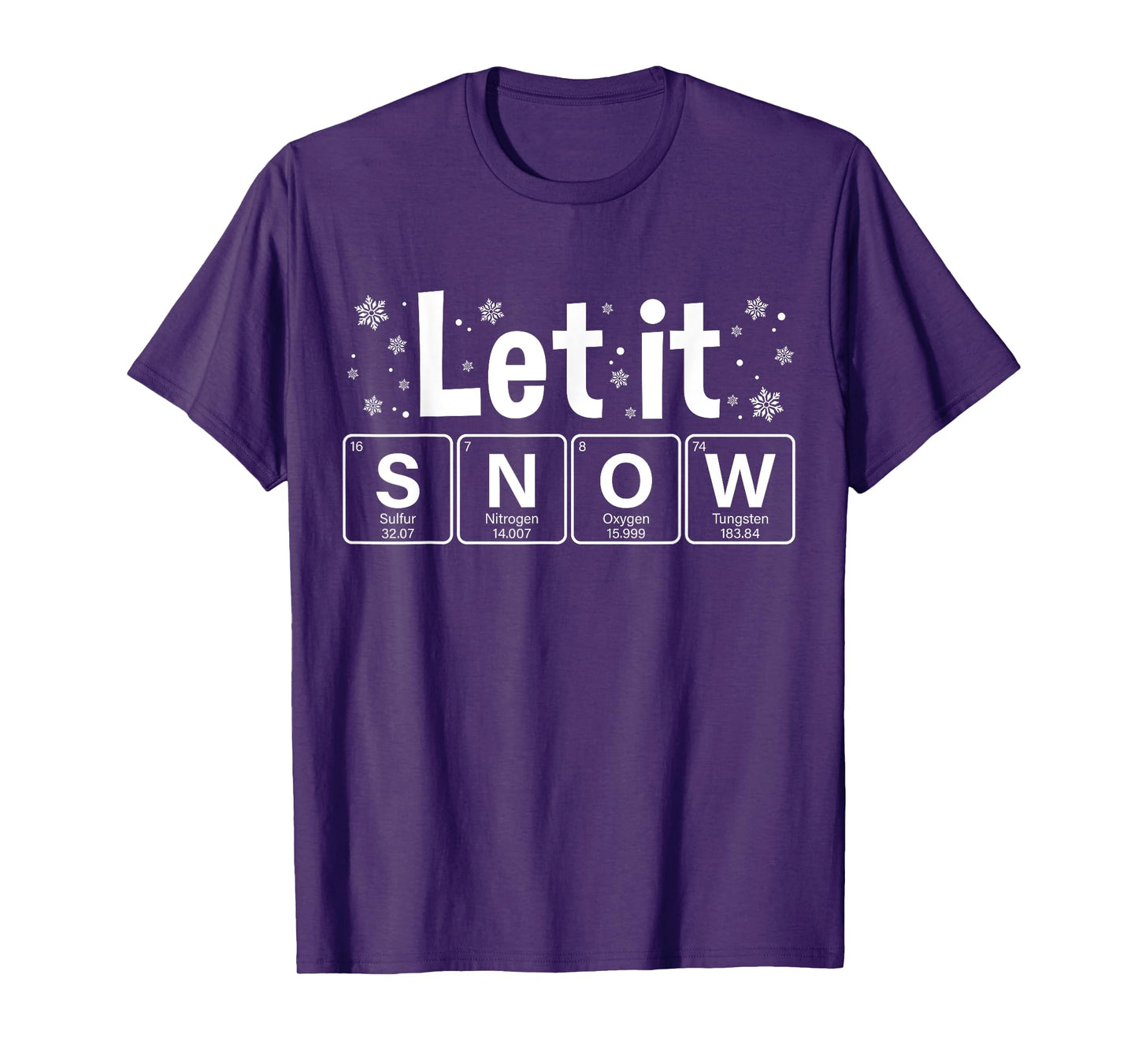 Let It Snow Funny Christmas Pajamas Chemistry Teacher T-Shirt