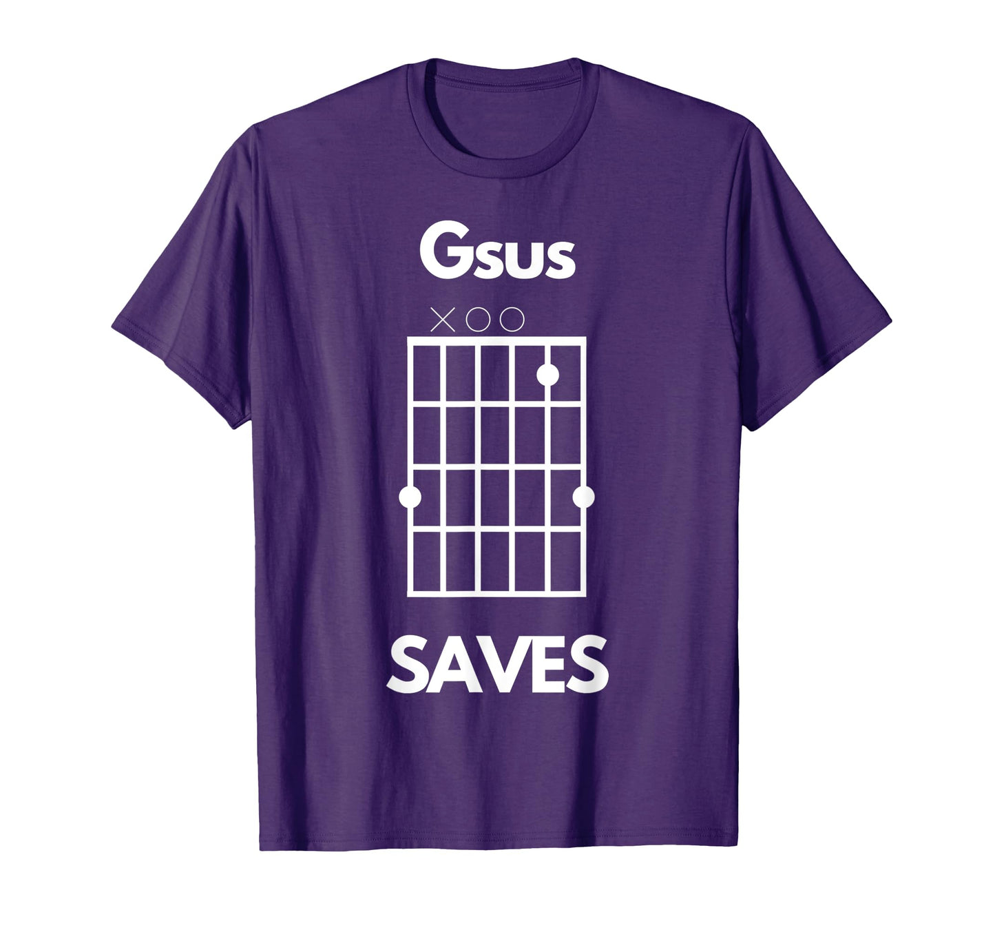 Funny Guitar Lovers Gsus Saves Jesus Saves Chord Christian T-Shirt