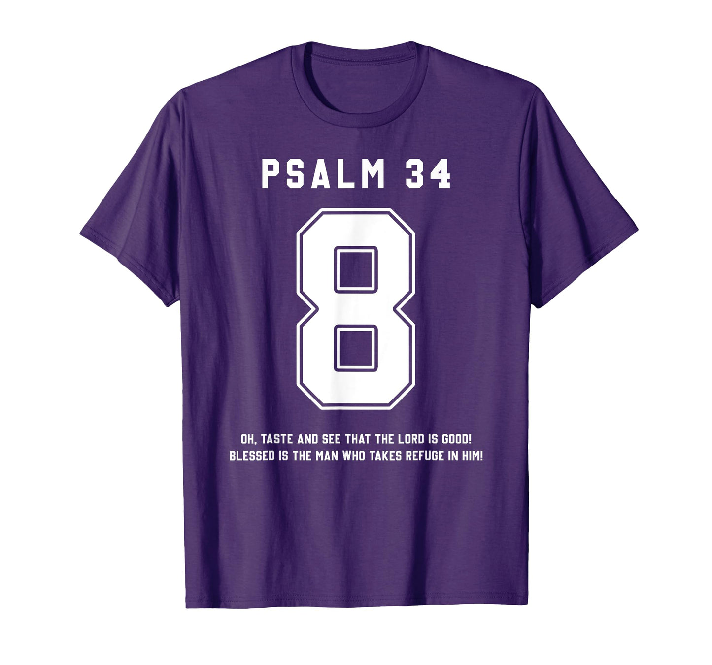 Psalm 34:8 Bible Verse Team Sports Jersey Christian T-Shirt