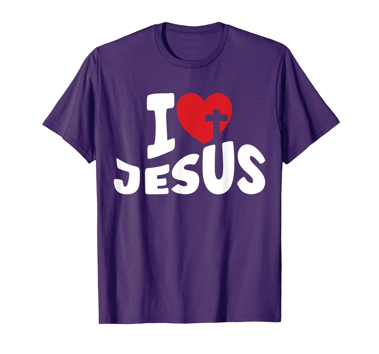 I Love Jesus Heart Cross Christian Kids Women Church God T-Shirt