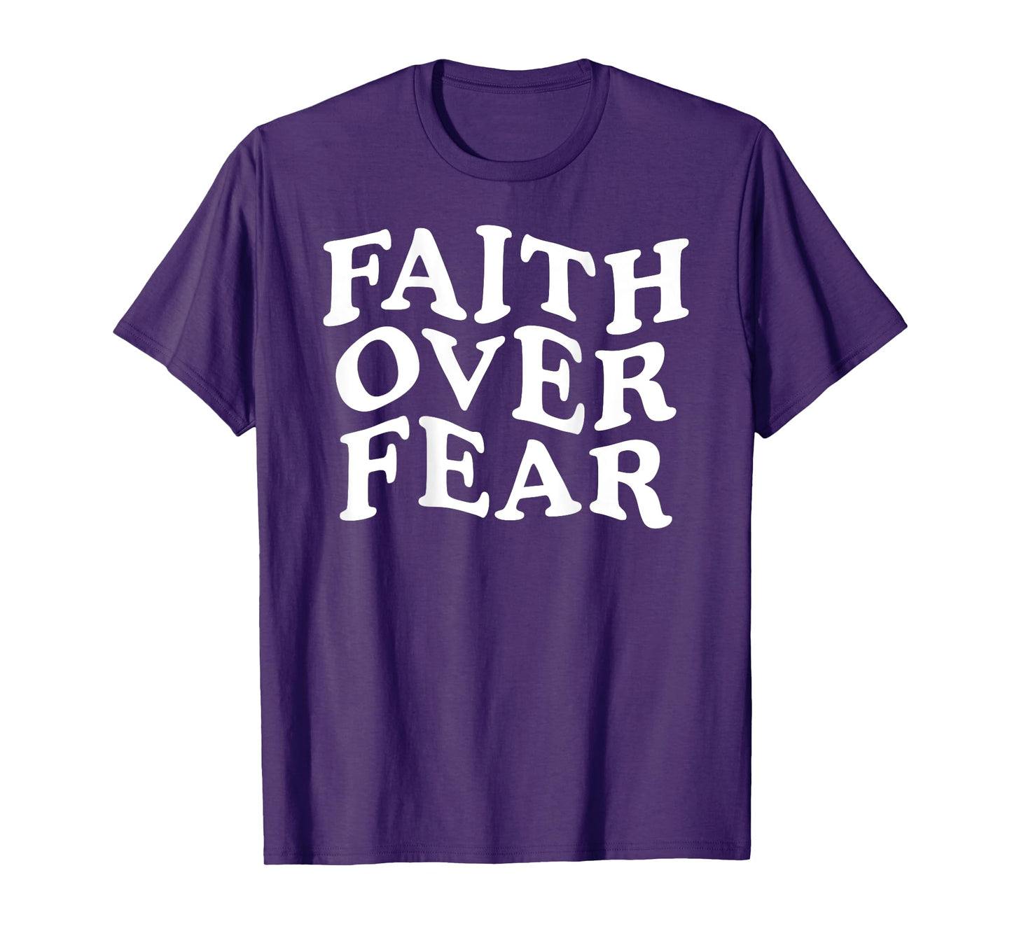 Faith Over Fear Retro Christian Bible Verse ON Back T-Shirt