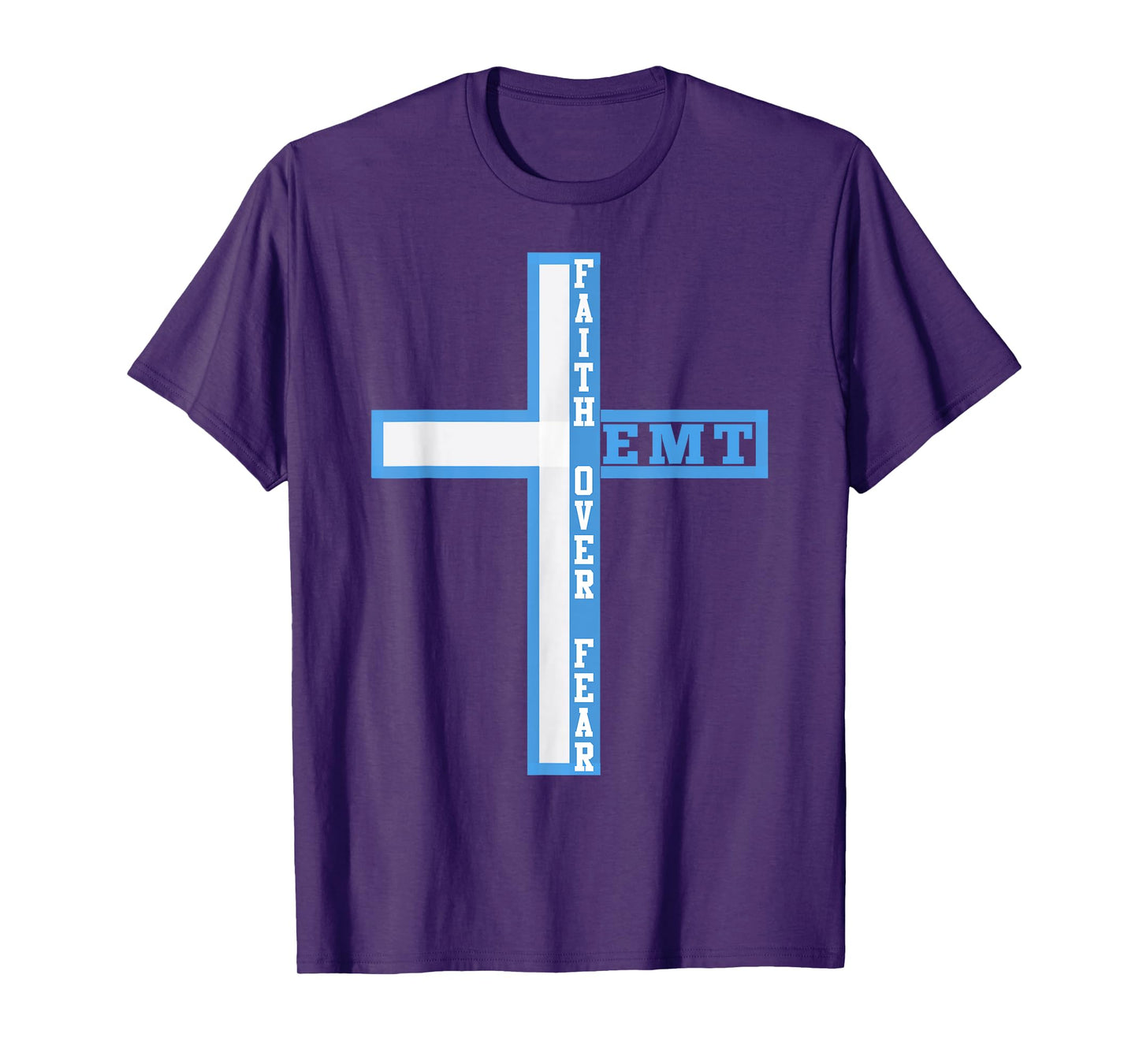 Faith Over Fear Patriotic Christian EMT First Responder T-Shirt
