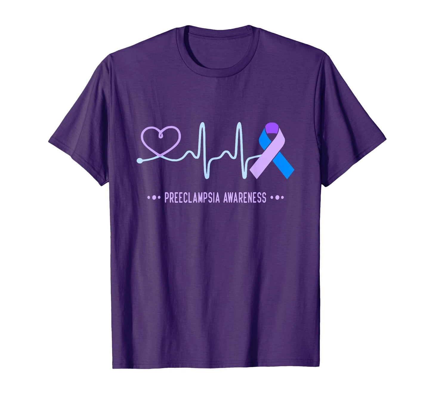 Preeclampsia Awareness Heartbeat Ribbon T-Shirt