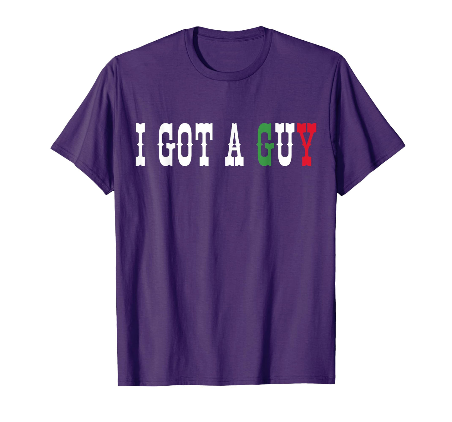 Italian I Got A Guy Tees Black Crew Neck Classic Fit Short Sleeve T-Shirt Unisex-Adults Small