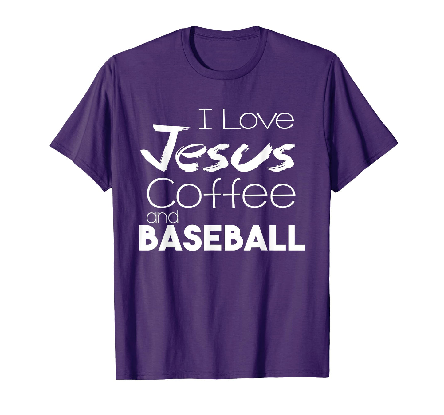 I Love Jesus Coffee And Baseball Christian Shirts Sports Tee T-Shirt