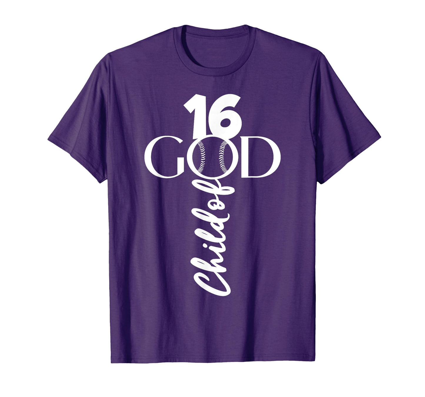 BASEBALL JESUS 16 YEARS CHILD OF GOD BASEBALL 16TH BIRTHDAY T-Shirt